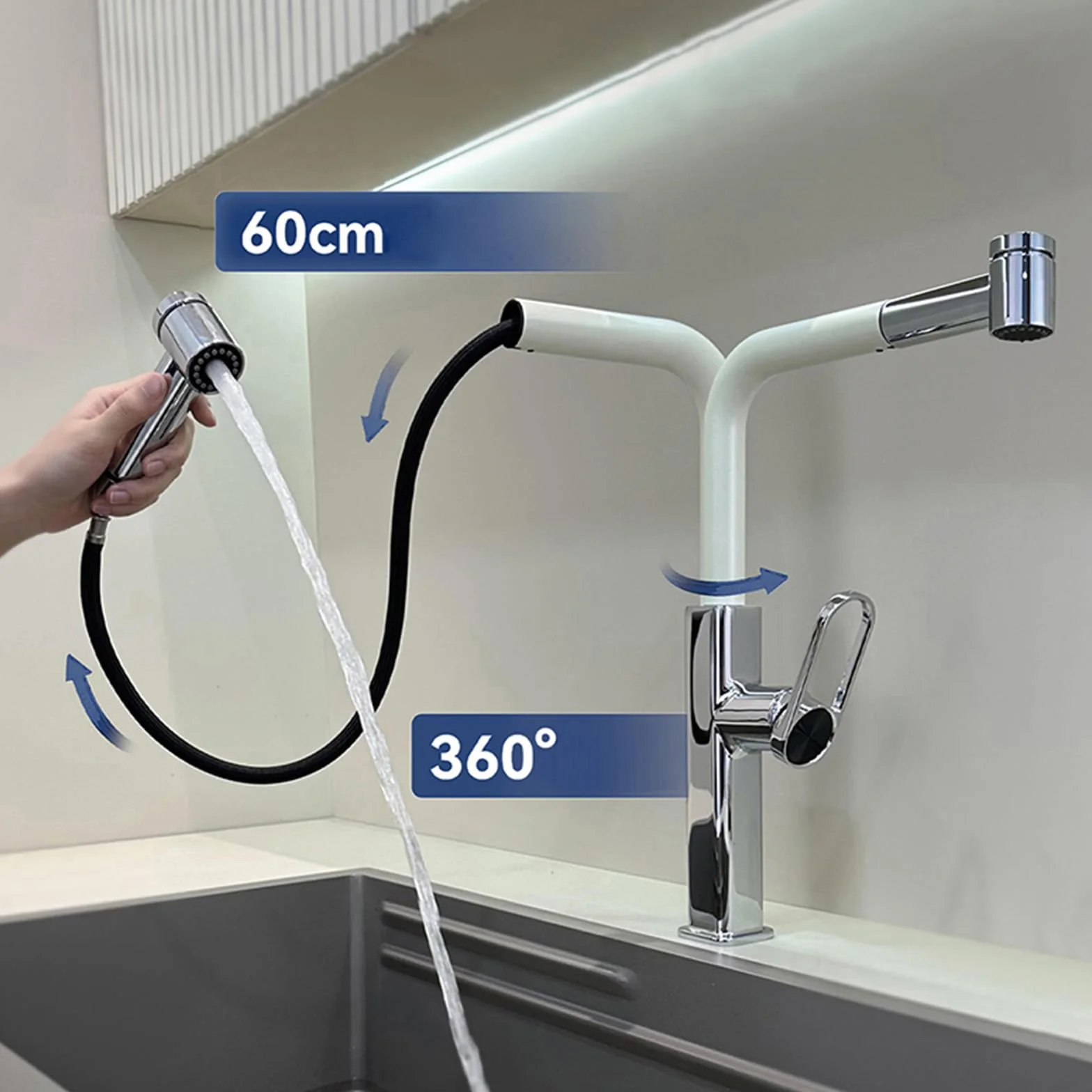 XJTNLB Rubinetto Lavello Cucina Doccetta Estraibile Rubinetti da Cucina Rosso Miscelatore Monocomando per Acqua Fredda e Calda