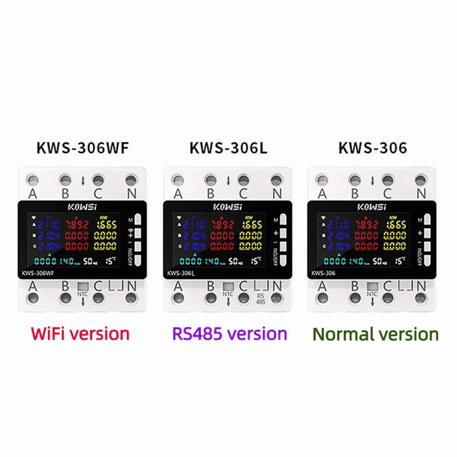 KWS-306 Contatori di wattora digitali Contatore elettrico Smart Life Contatore di energia trifase a quattro fili Contatore di energia Contatore di potenza CA(KWS-306WF with wifi)