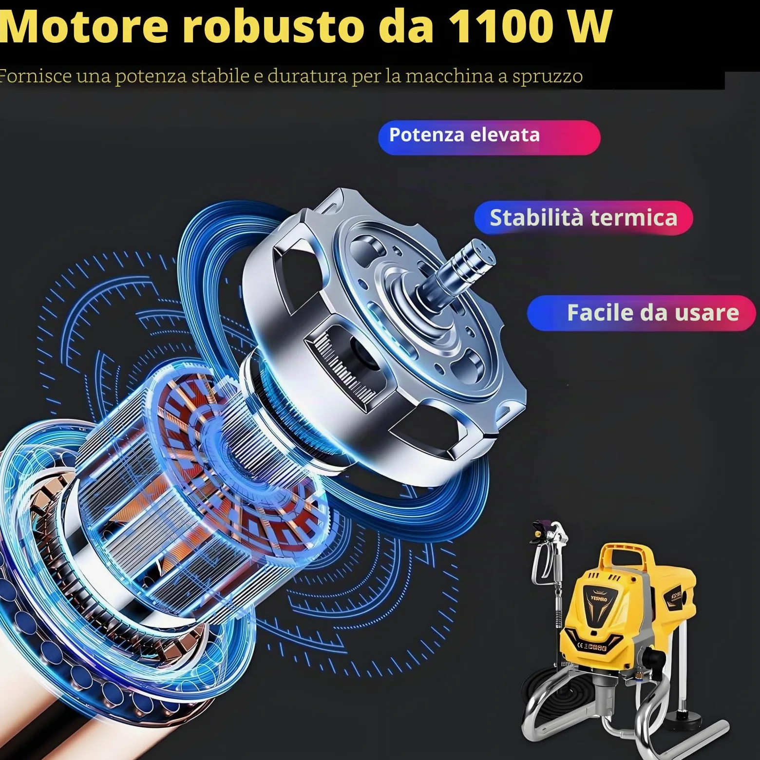 Airless Spruzzatore Vernice 3200psi, Produttività Avanzata Senza Assottigliamento per La Pittura Fai-da-te per Interni Della Casa Esterna