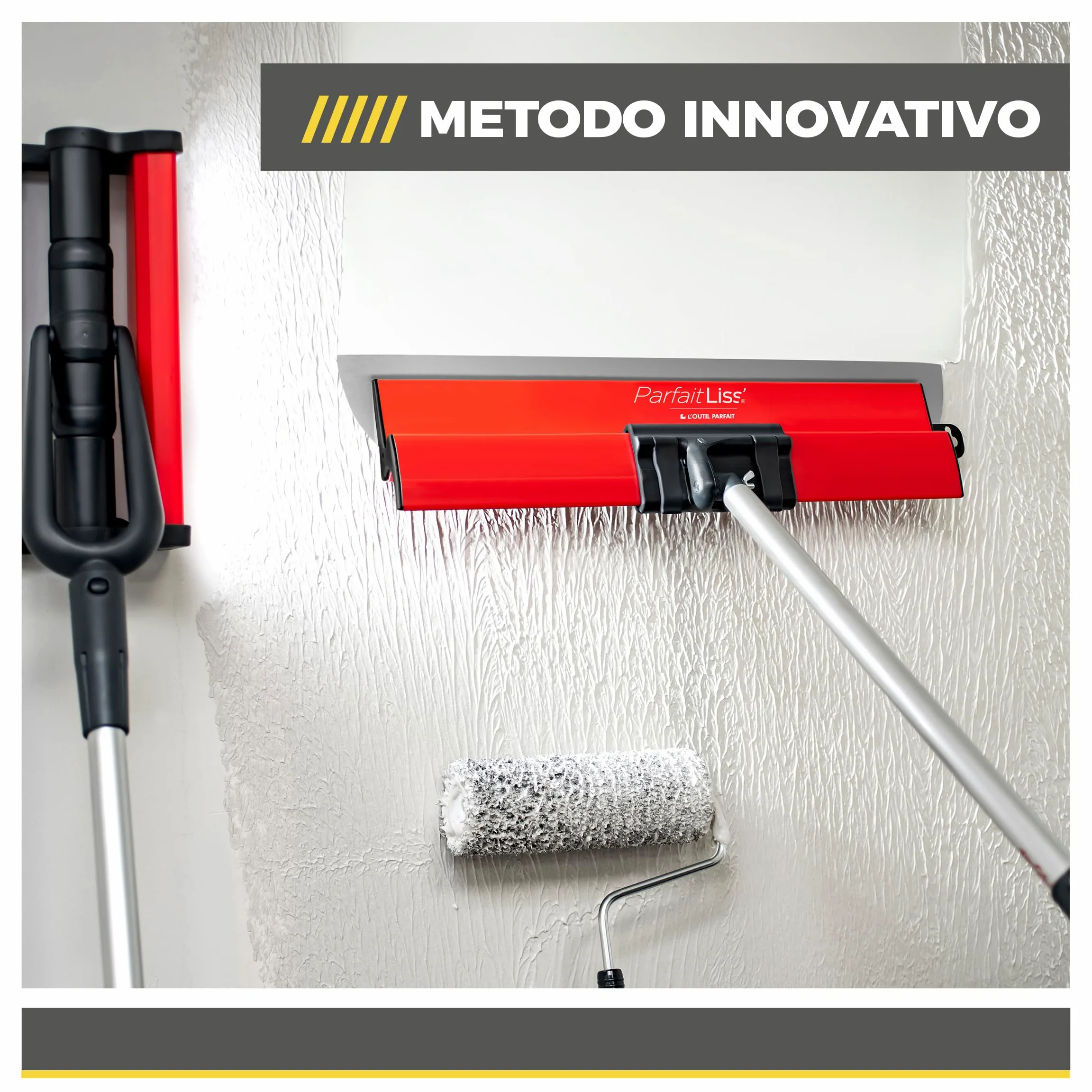 Boldrini Rullo Professionale per Stucco con Manico – 30cm – Made in Italy – Applicazione Stucco su Pareti e Soffitti – Alta Resistenza, Non Perde Peli