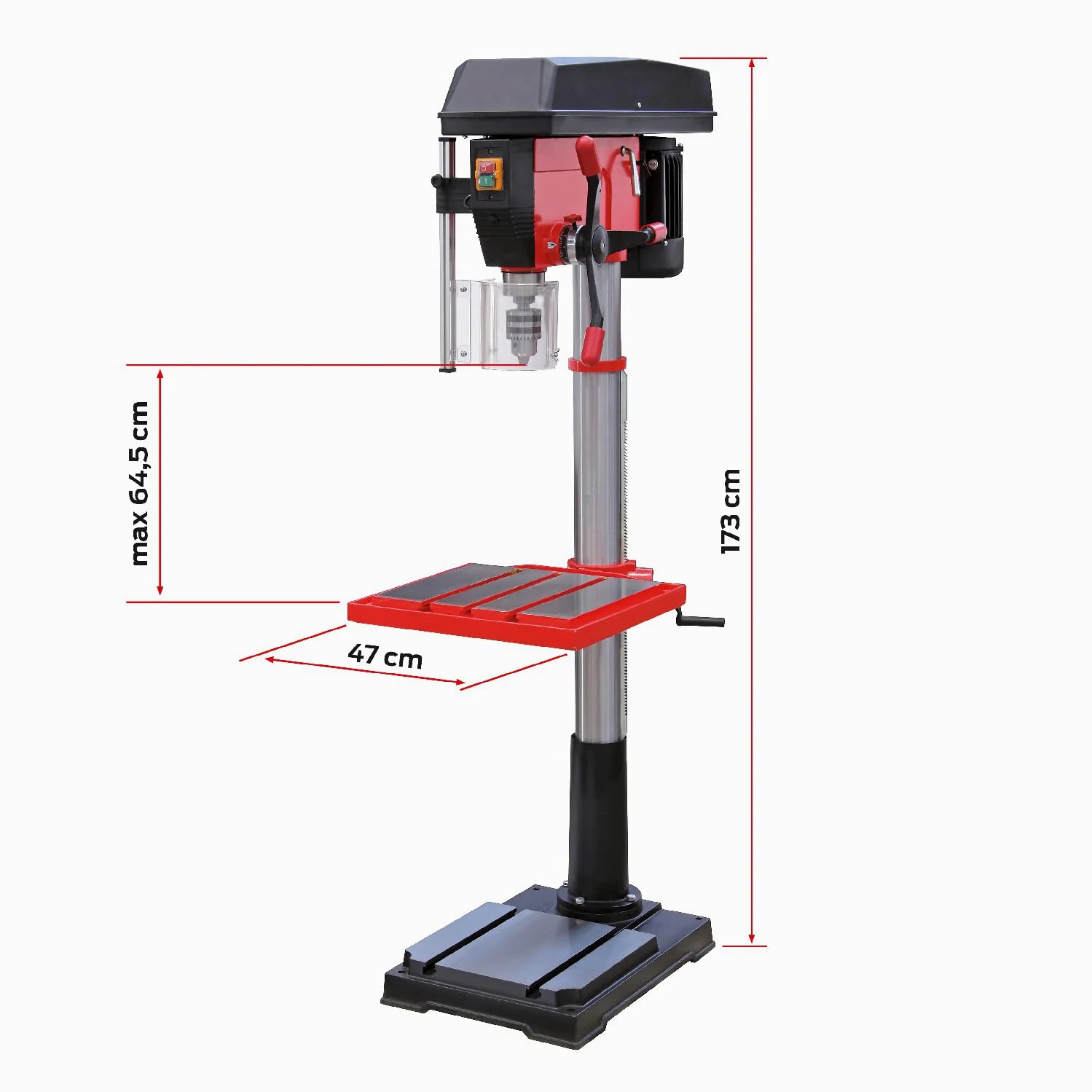 Valex TR32B Trapano a Colonna Elettrico, 1500W, 12 Velocità, Mandrino Ø32mm, h 1730mm