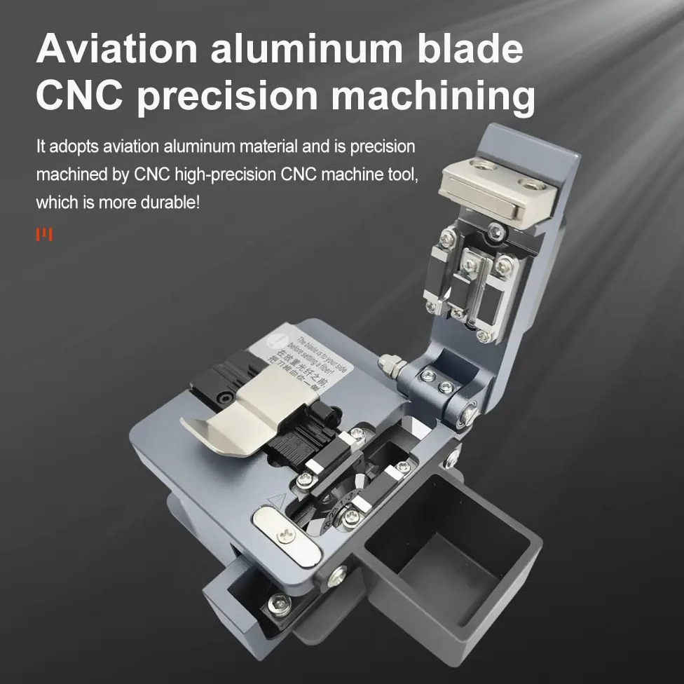 TM20 Fiber Cleaver Taglierina Fibra Ottica con 24 Punti di Cleaving da Precisione CNC Machining, Mannaia Fibra Ottica con Supporto per Fibra 3 in 1 e Materiale in Alluminio Aeronautico