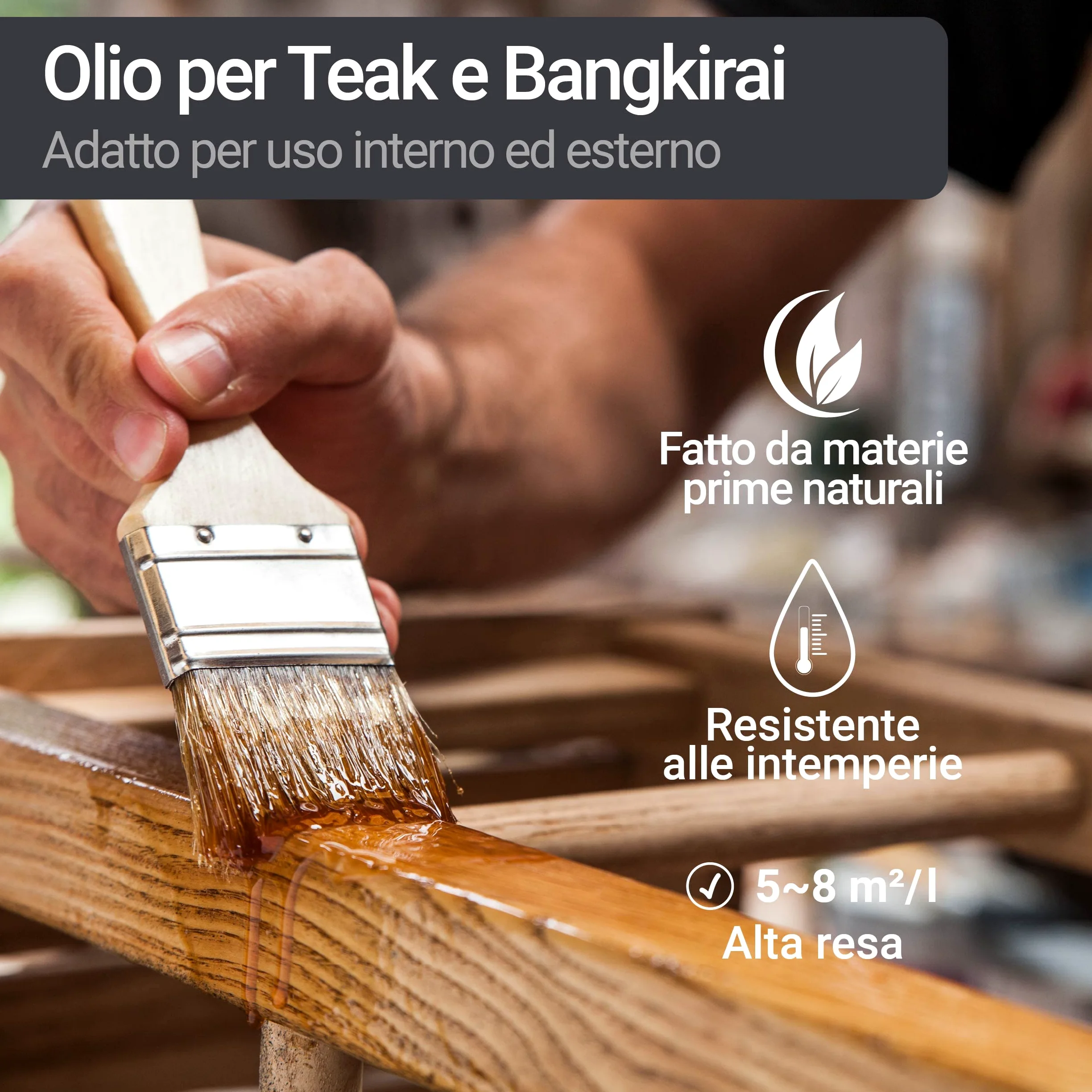 Olio di Teak Bangkirai Cura per Legno Impregnante Incolore W205-10L