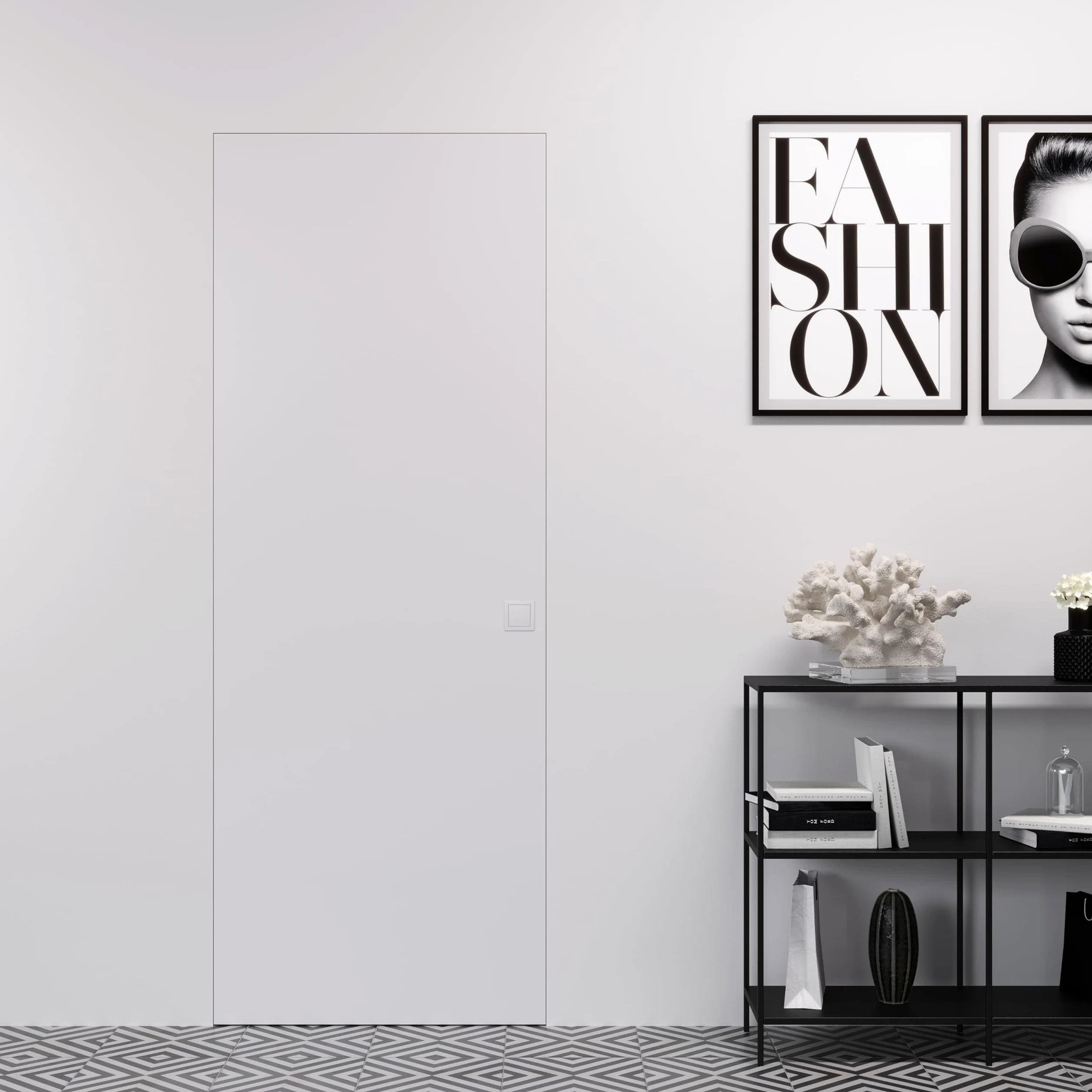 Porte Italiane, Porta Bianca Filo Muro Easy Wall Moderna con Serratura Magnetica Invisible Lock, Installazione Semplice su Muratura o Cartongesso Porta Raso Muro Easywall 70x210 spingi dx - tira sx