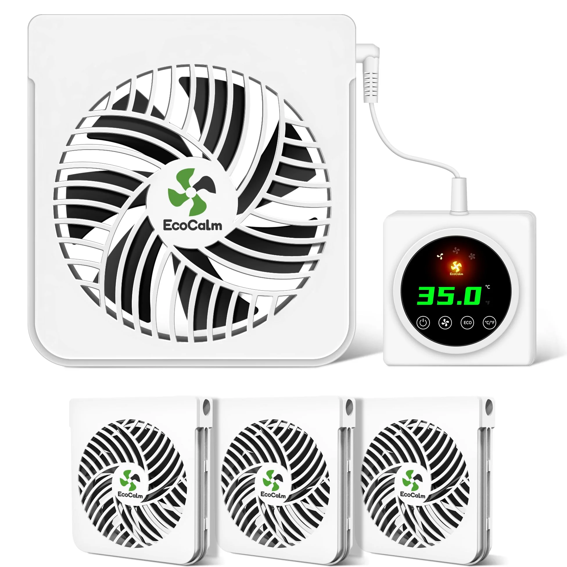 Ventilatore per radiatore con 5 magneti per radiatori in ghisa, 4 ventilatori magnetici con termostato intelligente, ventilatore per radiatori aumenta l'efficienza di riscaldamento e risparmia