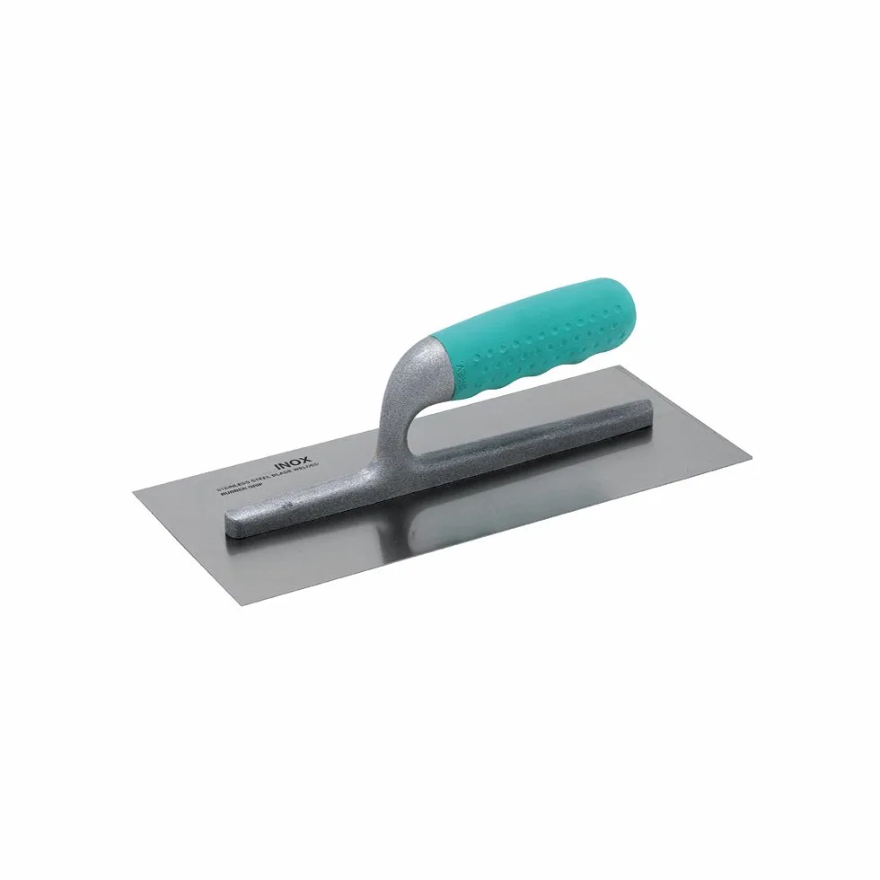 Frattazzo Professionale in Acciaio Inox con Manico in Sintesi con Presa Sicura (20x8 cm)