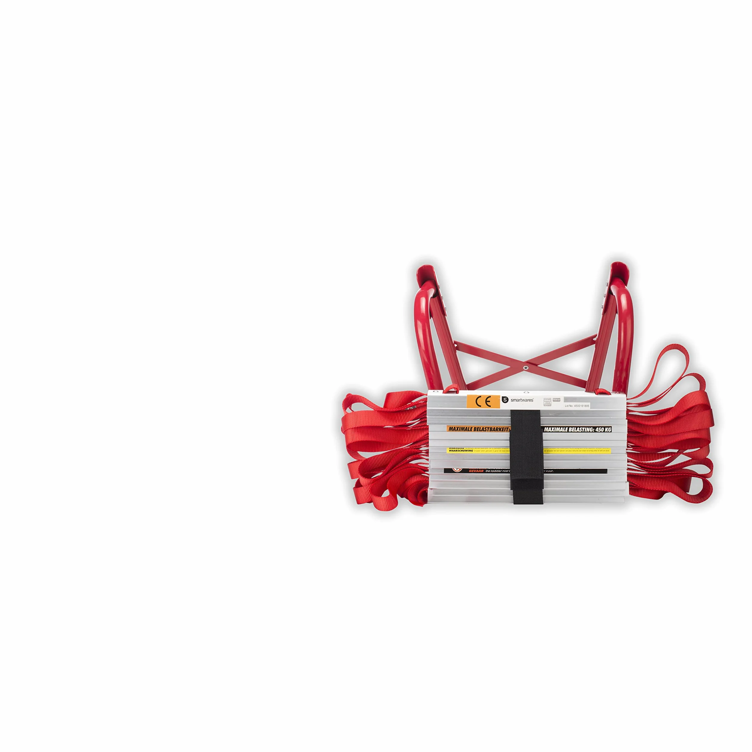 Smartwares Scala di fuga - Rosso - Acciaio - 4,5 m di lunghezza - 450 kg max - Ideale per l'evacuazione del 1° piano - 10.015.18