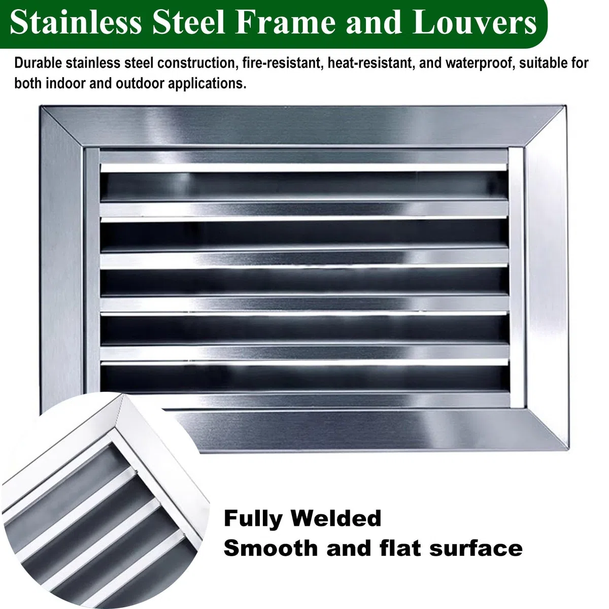 Griglia di Ventilazione Esterna a Parete con Schermo in Acciaio Inox 304 per sottotetto, capannone e Garage, Dimensioni 75x85 cm (30x33 Pollici), per Un Flusso d'Aria Migliorato.