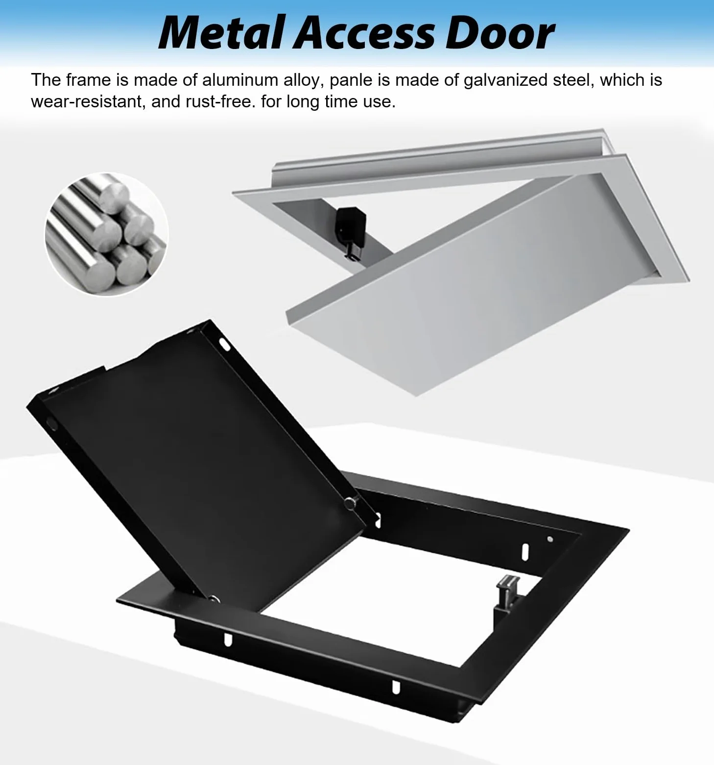 Sportello Ispezione Porta di Accesso Grigia con Chiusura a Sfioramento, Pannello di Accesso per L'ispezione Della Porta a Scomparsa del Muro a Secco, Porta di Accesso Ai Sistemi di Sicurezza(45x80cm(1