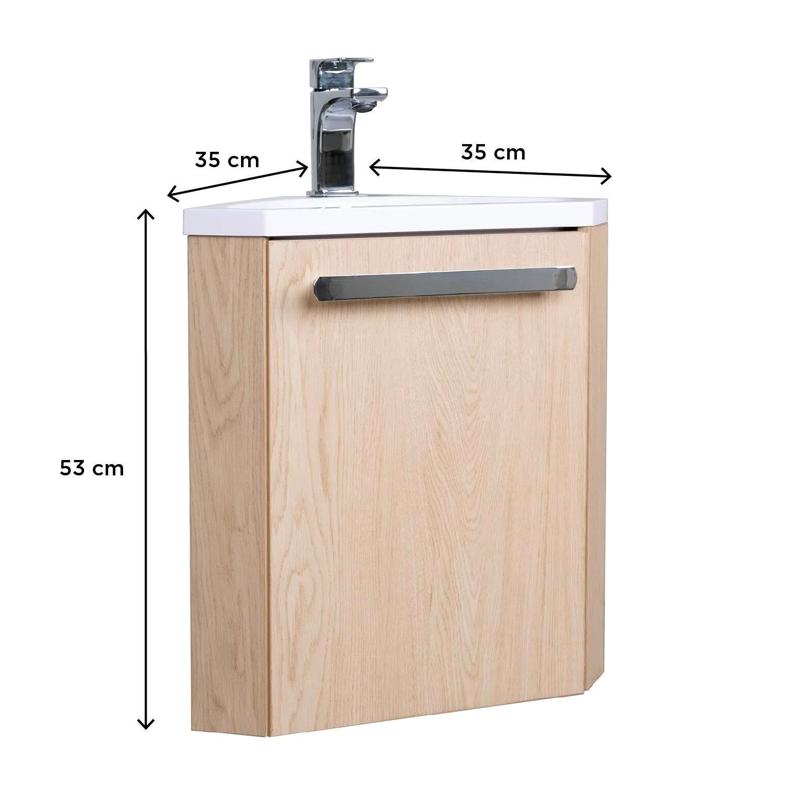 Mob-In - Lavamani angolare SKINO con lavabo in resina L 35 x H 53 x P 35 cm
