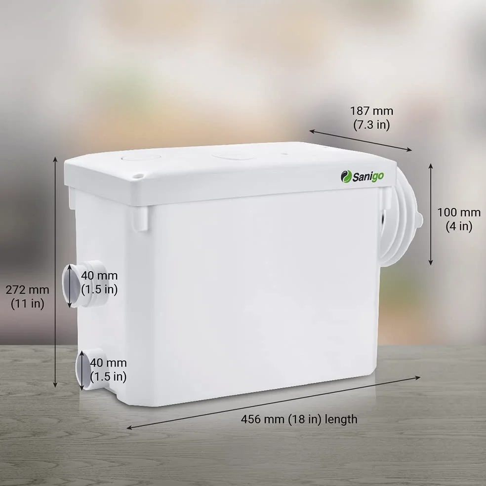 SANI-P420i Trituratore Sanitario per lo scarico delle acque reflue WC, Doccia, Lavabo, Lavatrice, Lavastoviglie