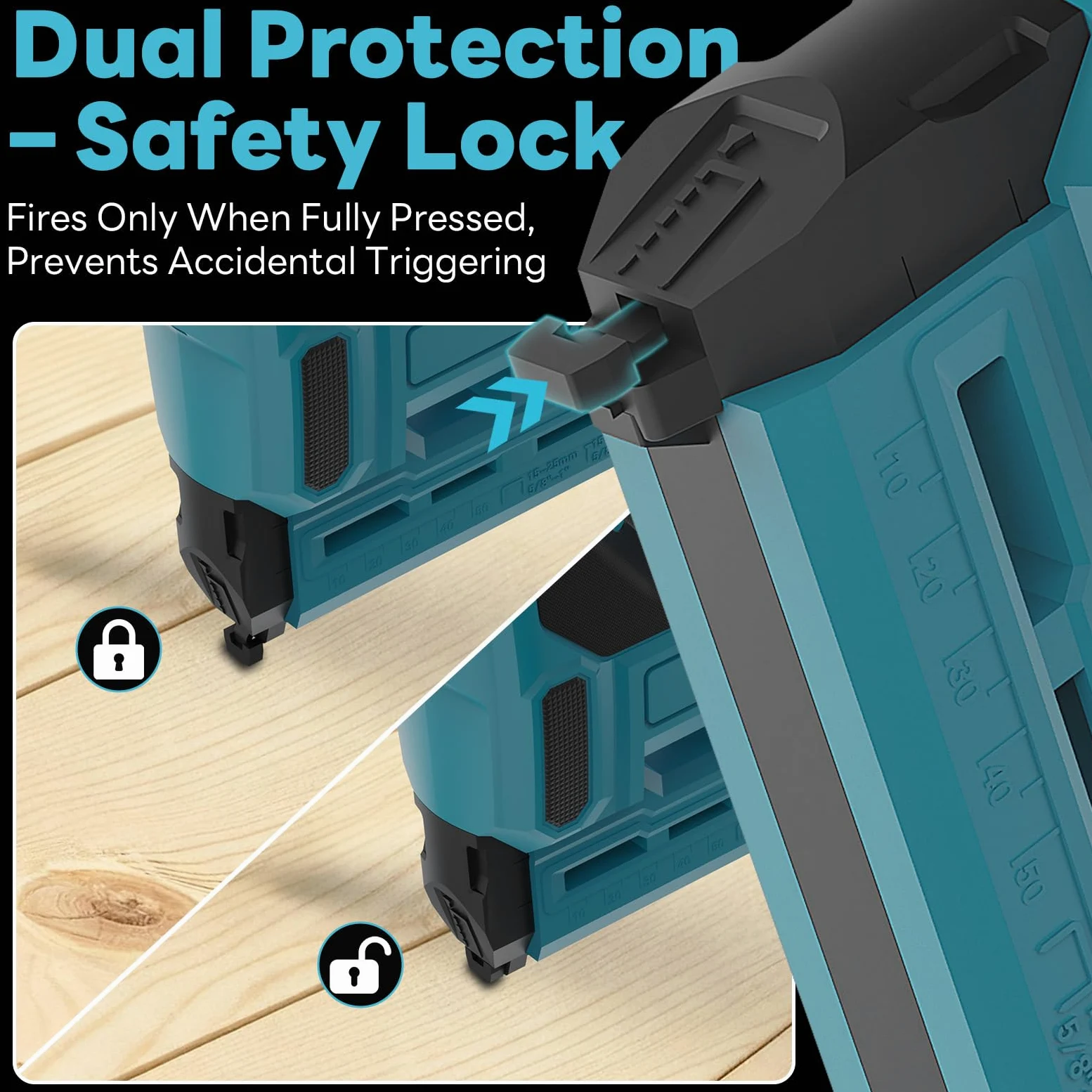 Yofuly Sparachiodi a Batteria Compatibile con batterie Makita 18v, 2026 Upgrade 18GA 2-IN-1 Pistola Sparachiodi Elettrica Profondità Regolabile, 1000Chiodi e Graffette per Lavori in Legno