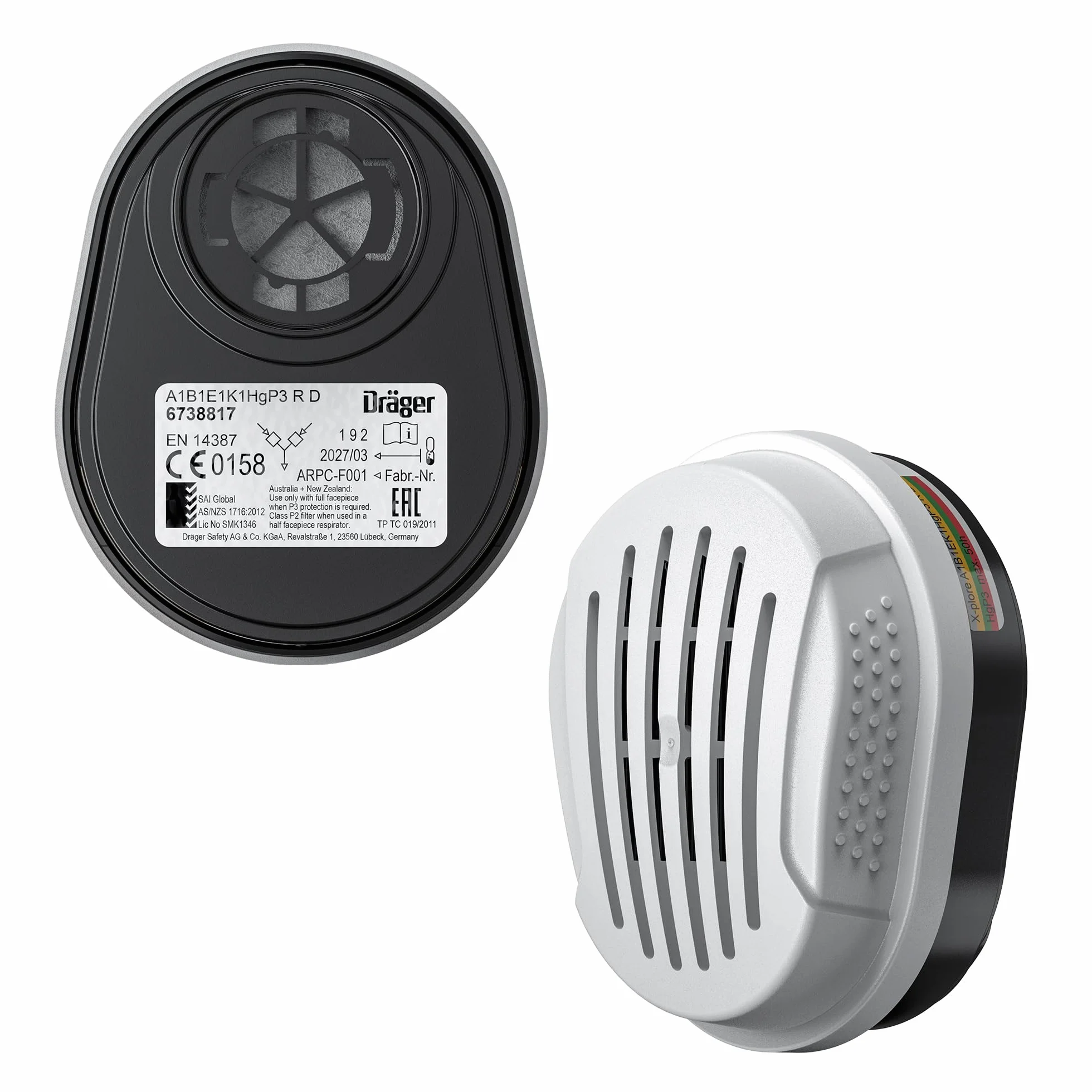 Dräger Safety Dräger X-plore Filter ABEKHg-P3 RD – 1 paio per maschera 3300, 3500 o maschera integrale 5500