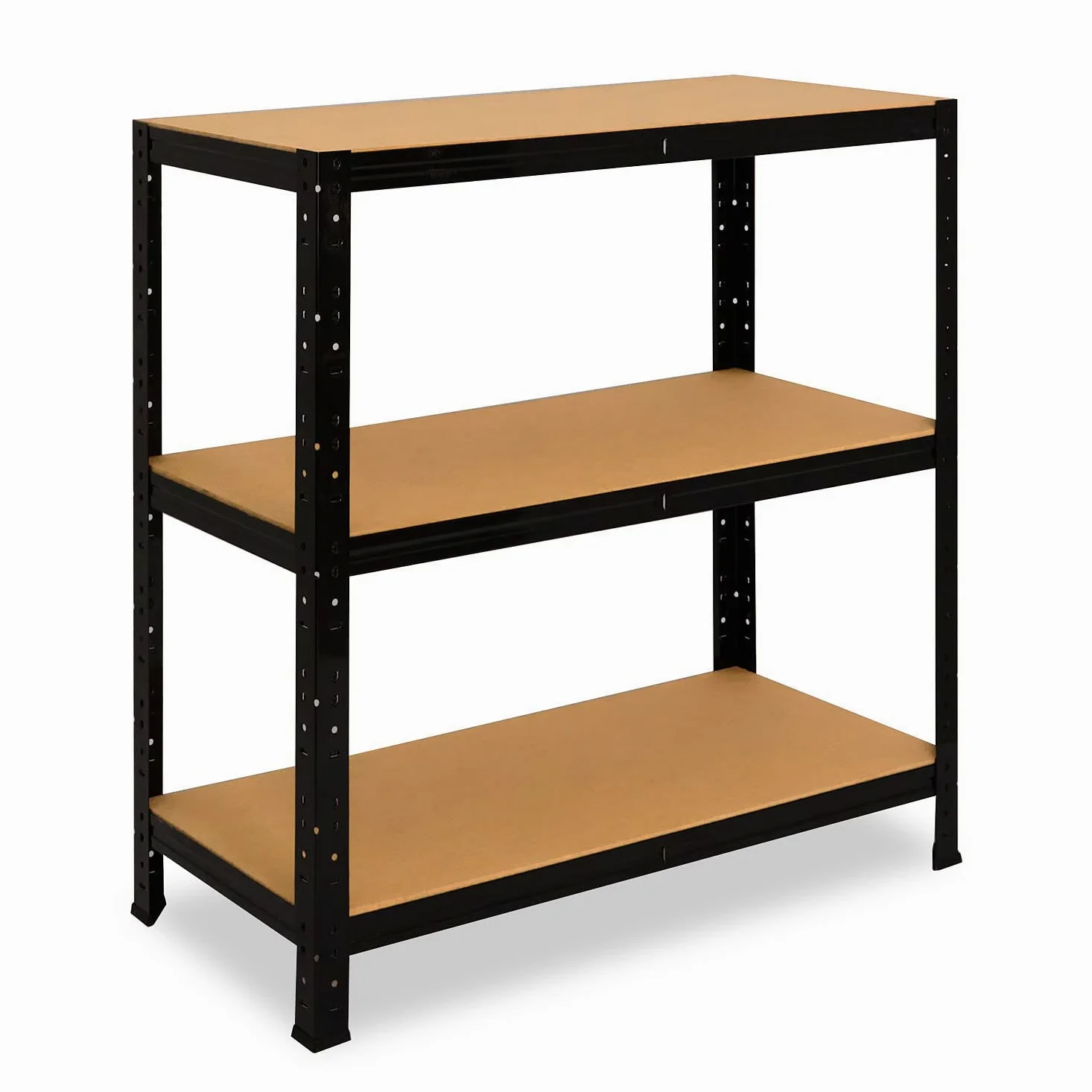 shelfplaza Scaffalatura nera per carichi pesanti, 90 x 120 x 30 cm, con 3 ripiani da 175 kg Nero