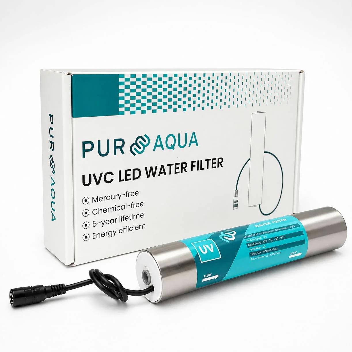 aora Lampada a LED UVC per impianti ad osmosi inversa, filtro dell'acqua, camper | rimuove il 99,99% di batteri, virus | sterilizzazione UV senza sostanze chimiche, disinfezione dell'acqua potabile