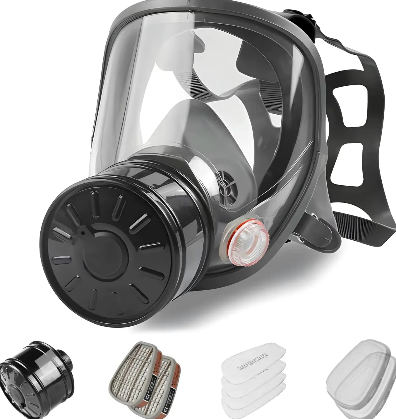 Maschera Antipolvere a Pieno Facciale con Filtro a Carbone Attivo da 40 mm
