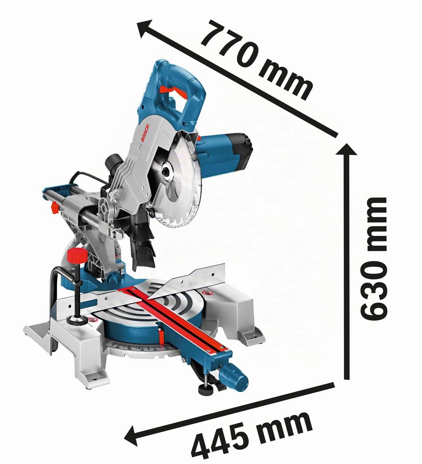 Bosch Professional Troncatrice radiale GCM 80 SJ (1.400 Watt, Ø lama: 216 mm, incl. 2 lama per sega circolare, chiave a brugola)