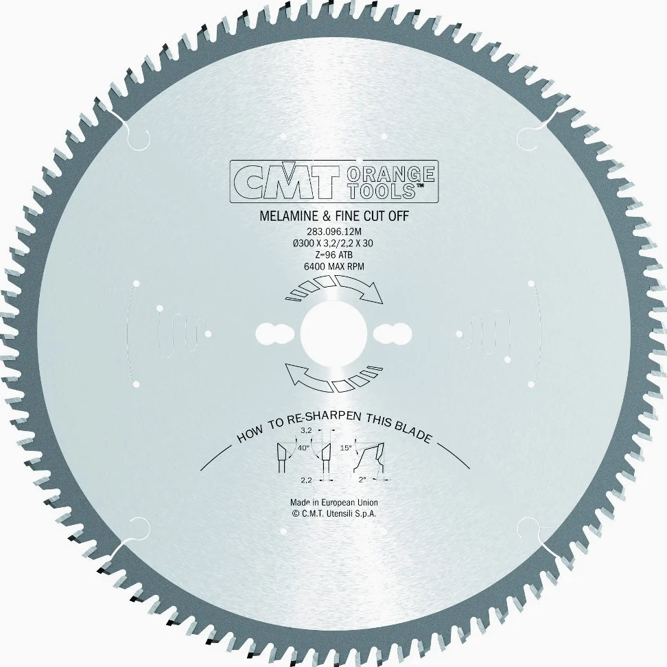 CMT ORANGE TOOLS 283.096.12M - LAMA PER TAGLI PRECISIONE HW 300x3.2/2.2x30 Z96 40HiATB 2°POS
