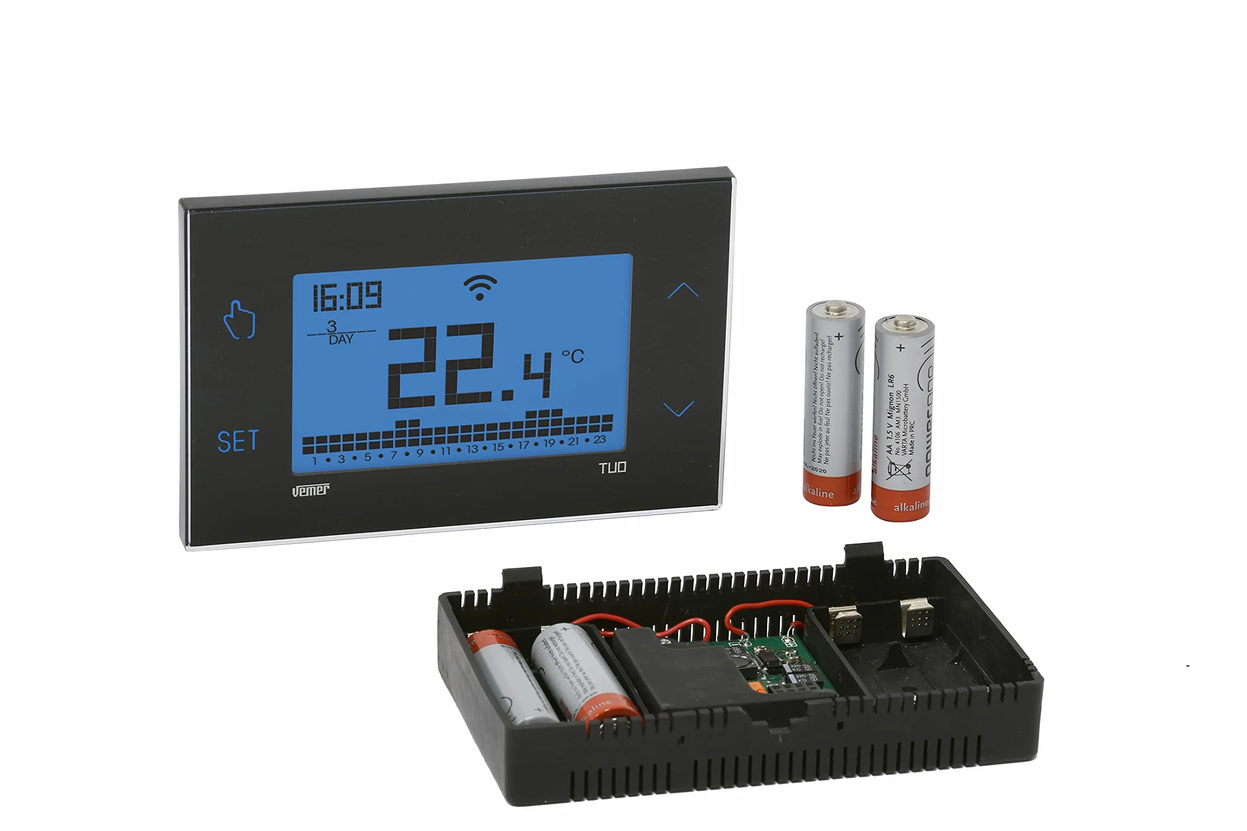 VEMER - Termostato TUO WIFI BATTERIA VE788600 Smart Programmabile per Caldaia Compatibile con Alexa e Google Home Bianco