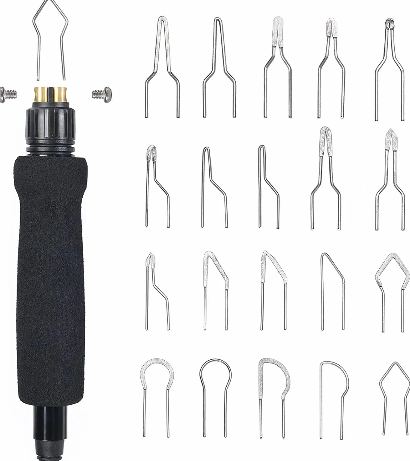 YIHUA 939-II Kit Stazione per Pirografia su Legno con Penna per Pirografia Regolabile a Temperatura, Impugnatura Morbida, 20 Punte in Filo, 2 Stencil, Supporto Sicuro EU Plug (4 Pezzi di Legno)