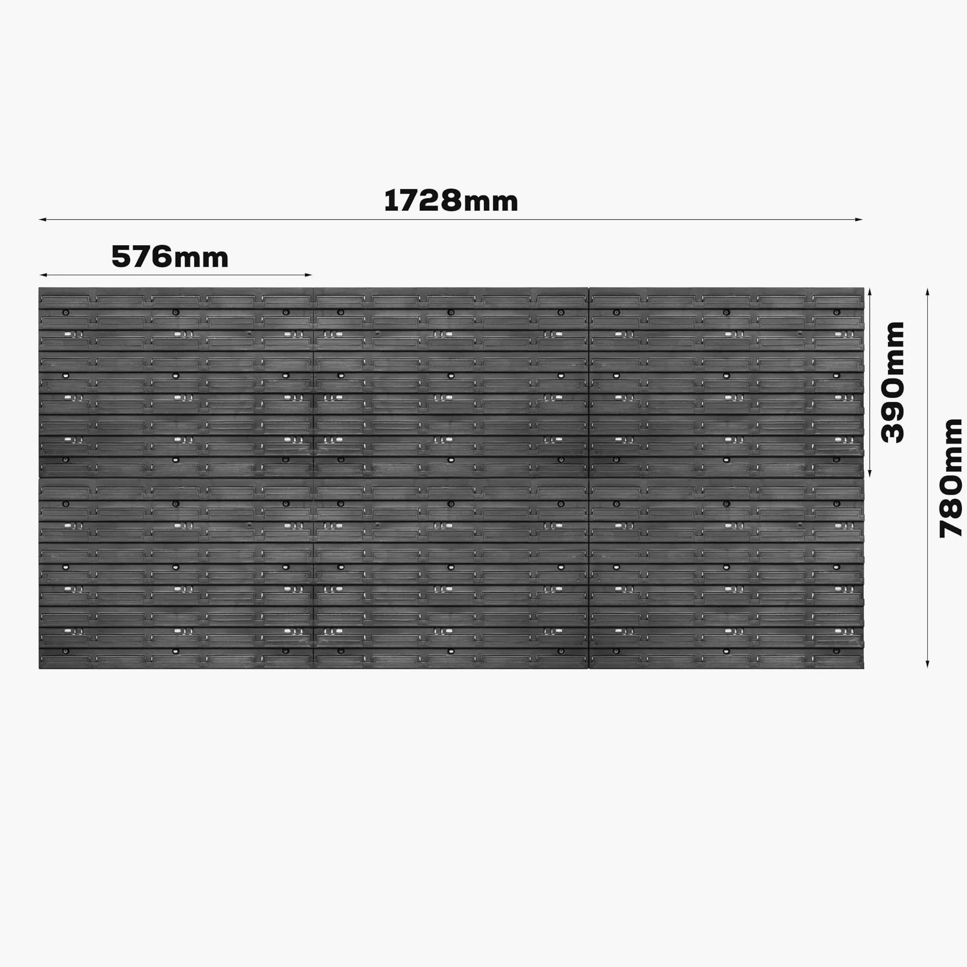 botle Scaffalatura da parete da 178 x 78 cm, 30 scatole nero con coperchio, porta attrezzi, per officina e banco da lavoro, scaffale porta attrezzi da lavoro, banco da lavoro officina con cassetti
