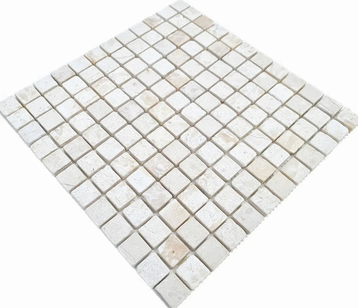 Piastrella a mosaico in marmo Thumbnail bianco