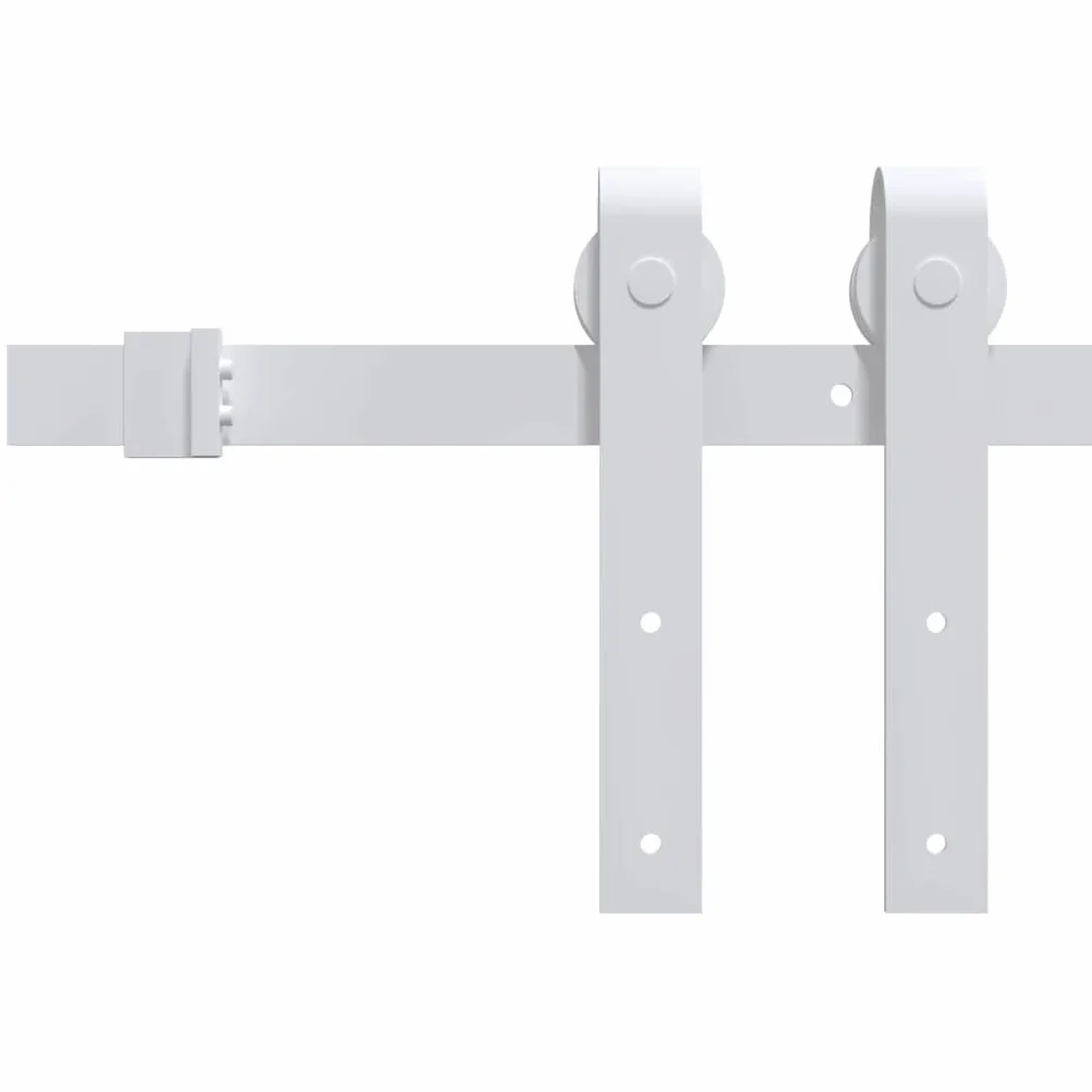 vidaXL Kit Accessori per Porta Scorrevole 183 cm in Acciaio Bianco