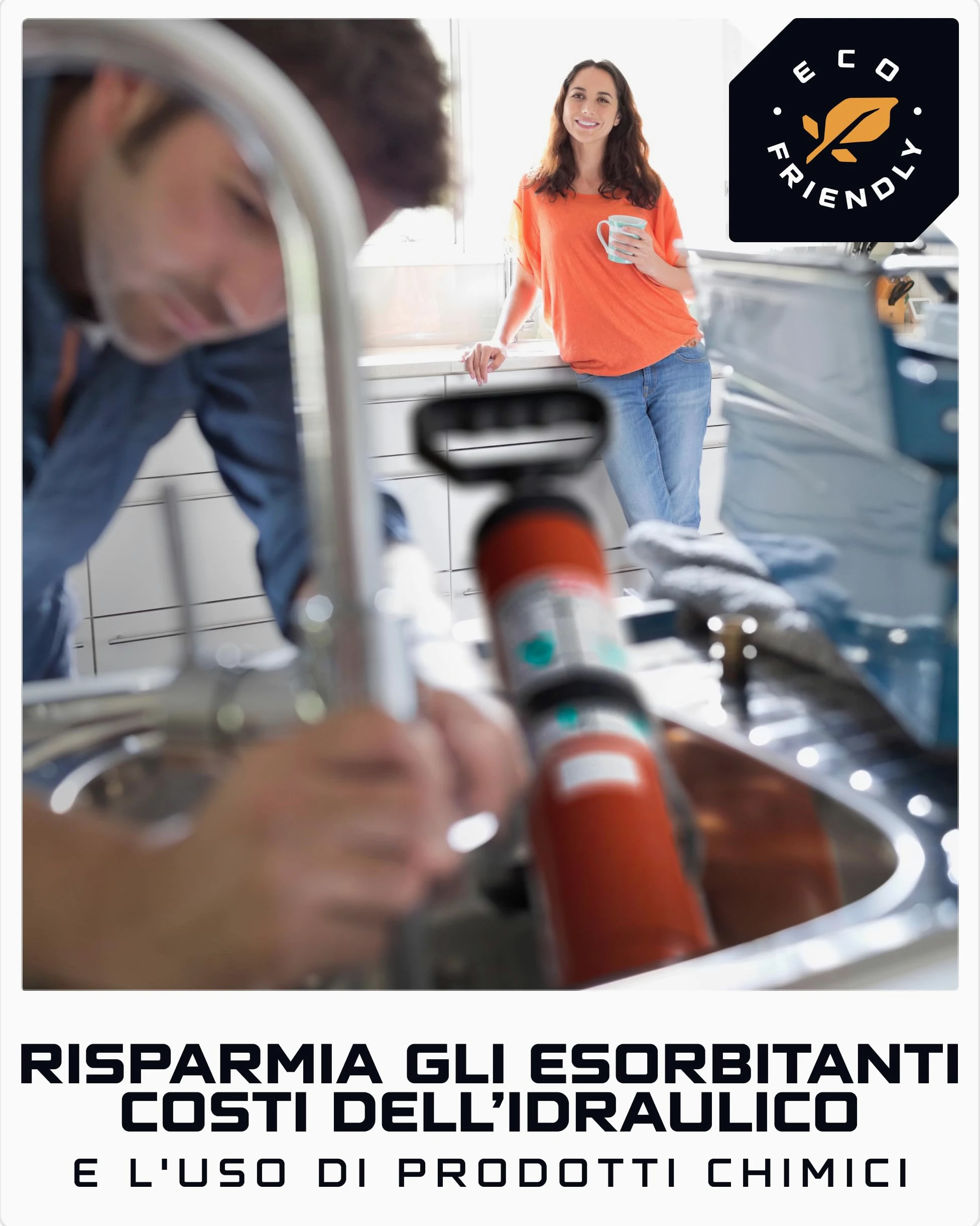 WERKSTEIN Sturascarici ad alta pressione I Stura lavandini e scarichi professionale I Pompa sturalavandini e scarici di alta qualità I per una pulizia rapida ed efficace dei tubi I Incl. 2 adattatori