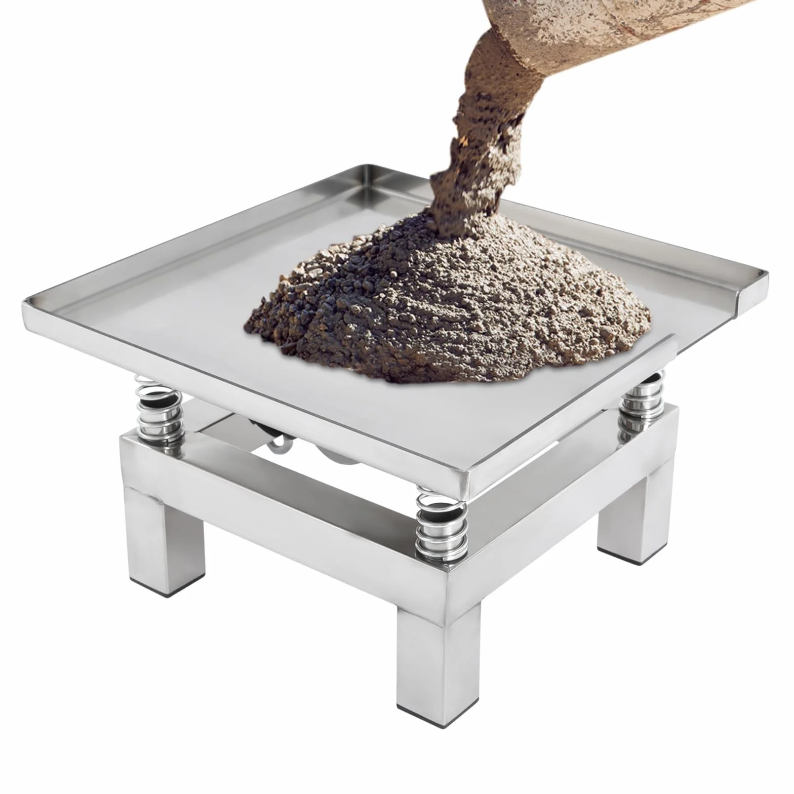 Piccola tavola vibrante per calcestruzzo, prova di vibrazione, tavolo vibrante in acciaio inox, mini tavolo da 350 x 350 cm, 220 V, 3600 giri/min, per forme di vibrazione, aumento della resistenza del
