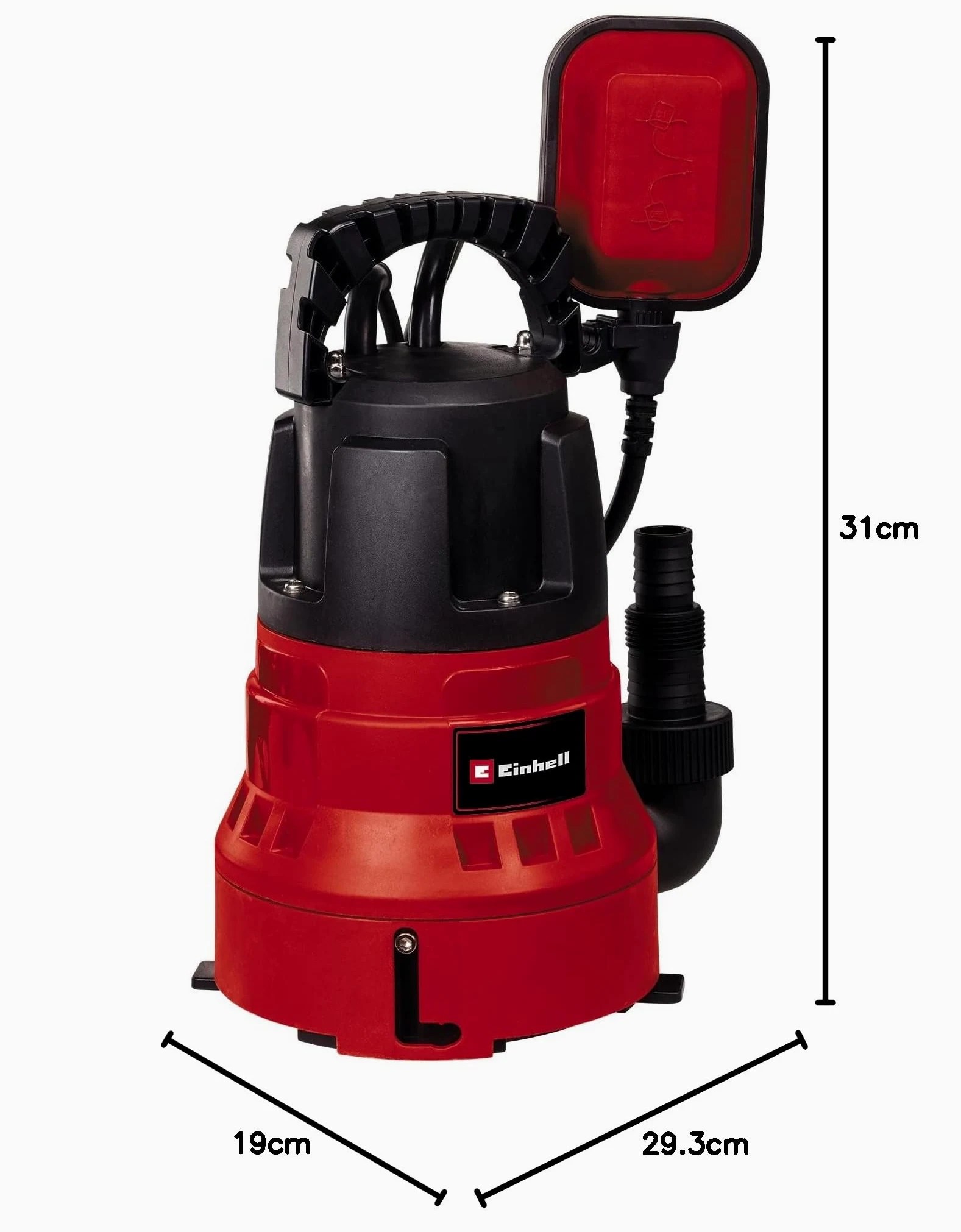 Pompa per acque scure GC-DP 7035 LL di Einhell (700 W, aspirazione superficiale fino a 1 mm, portata di 16.000 L/h, 0,8 bar, immersione fino a 7 m, commutabile per acque scure e chiare)