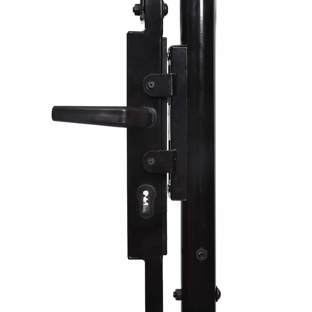 Cancello per Recinzione a Doppia Porta Woerden con Punta a Lancia 400x199,5 cm Nero,145740