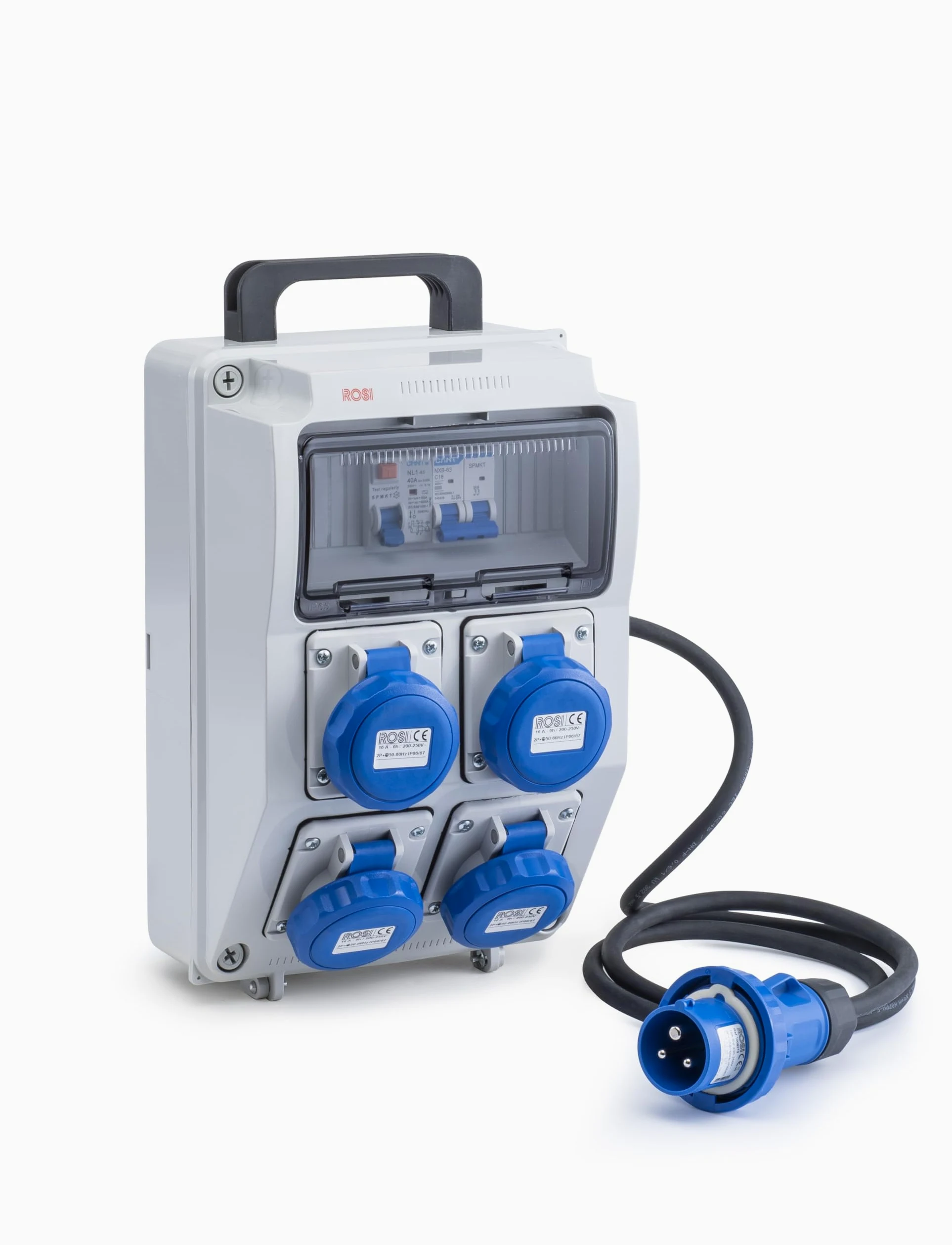 Rosi 2240-E Quadri di Distribuzione Secondario, 220 V, Grigio/Blu