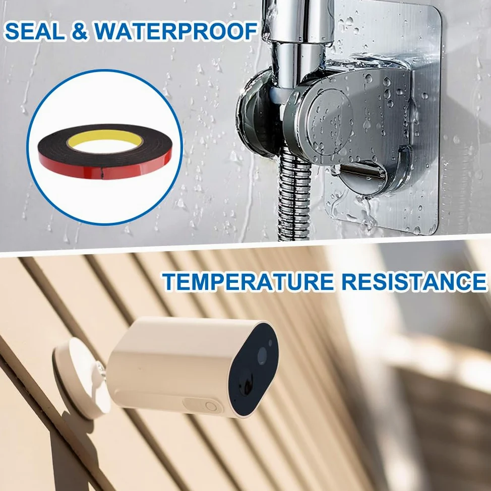 2 Rotoli Scotch Biadesivo Extra Forte,12mm×10m Nastro Biadesivo Forte Impermeabile,3M Biadesivo Extra Forte, Resistente alle Alte Temperature,per Decorazioni, Auto, Riparazioni, Fissaggi (nero)