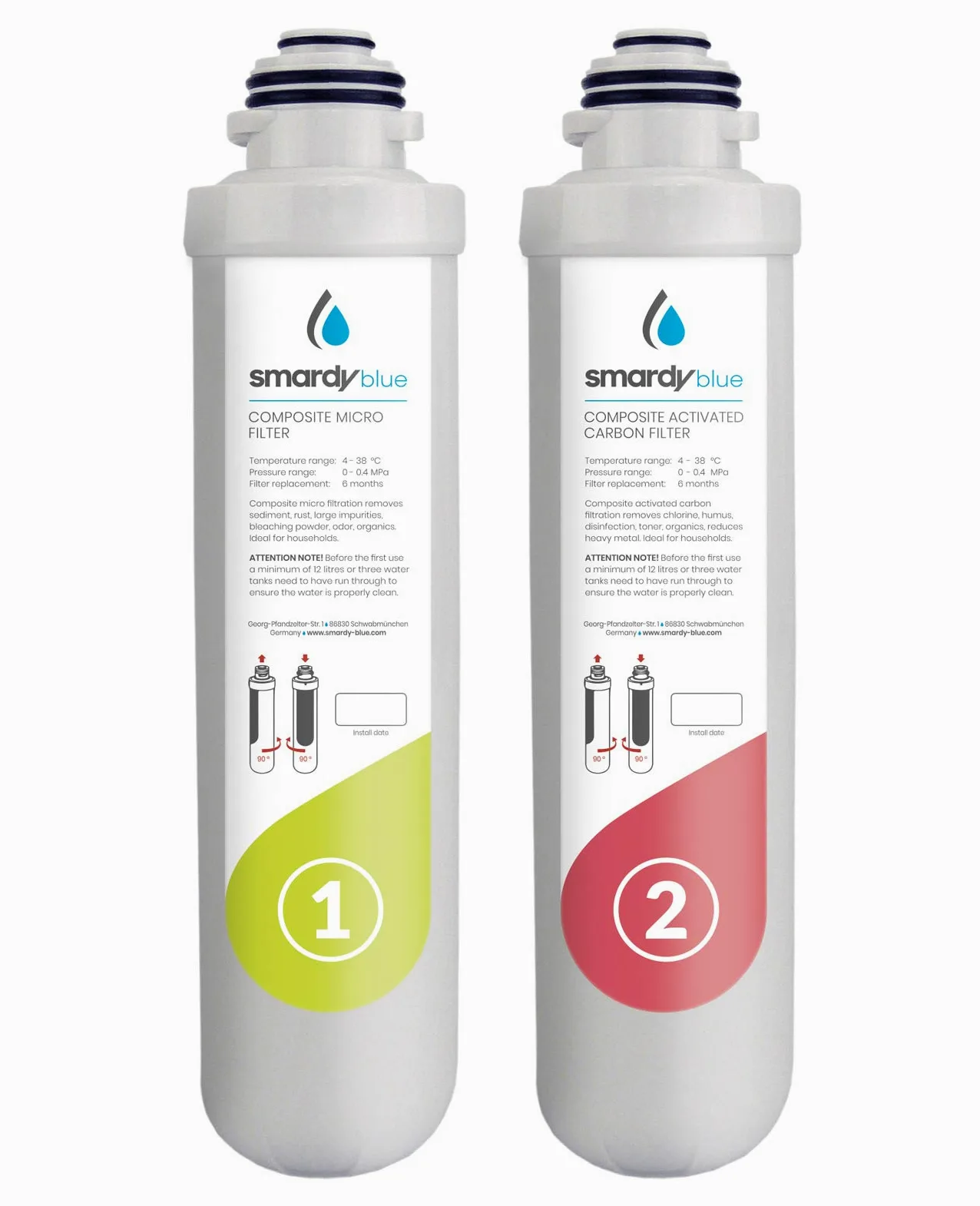 smardy blue 2in1 Set di filtri di ricambio per sistemi ad osmosi zagora - Cambio filtro ogni 6 mesi