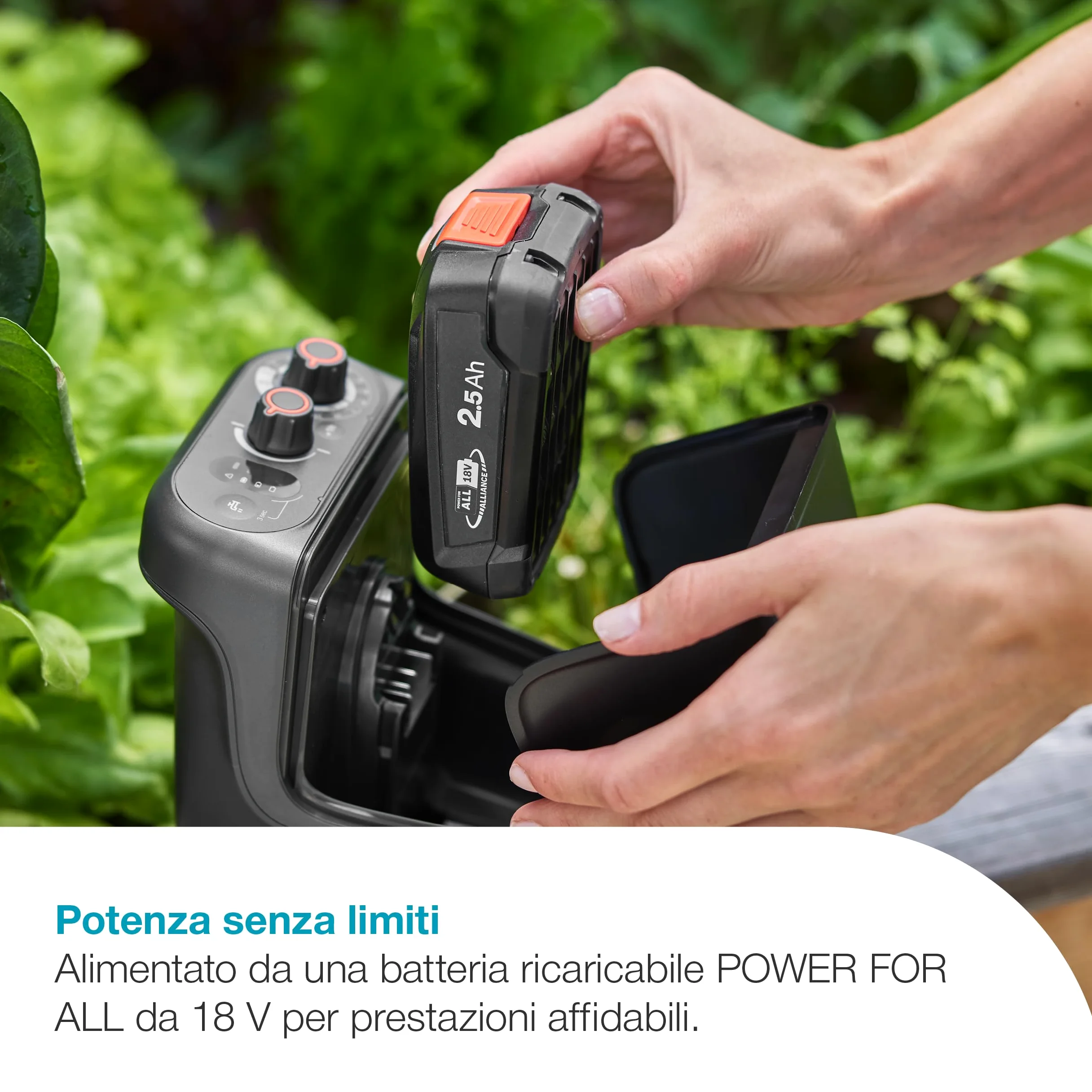 Gardena Pompa Per Cisterna A Batteria 2600 Comfort 18V P4A Solo: Programmazione dell'irrigazione, Funzione timer, Si adatta al serbatoio dell'acqua, Pressione costante, Senza fili (14604-55)