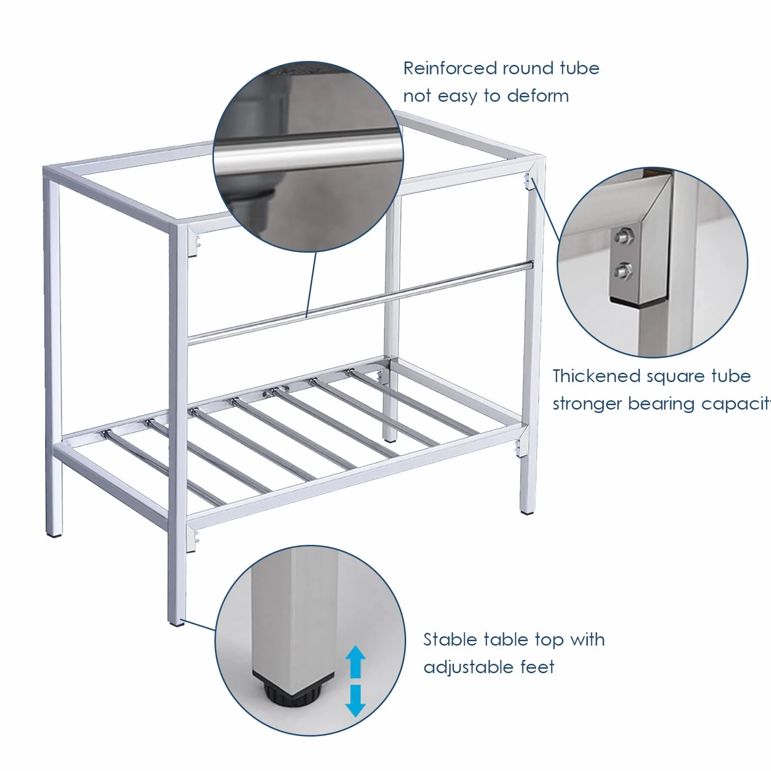 Lavello da cucina a doppia vasca, in acciaio inox 304, con ripiano portaoggetti, lavello autoportante per esterni, con rubinetto, per lavanderia, 83 x 44 x 85 cm