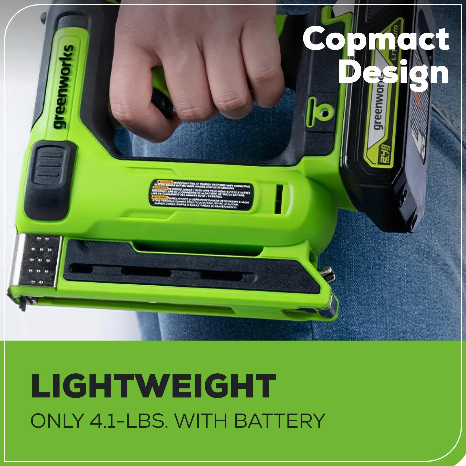 Greenworks Cucitrice a corona da 24 V 3/8" con batteria da 2 Ah e caricabatterie da 2 A