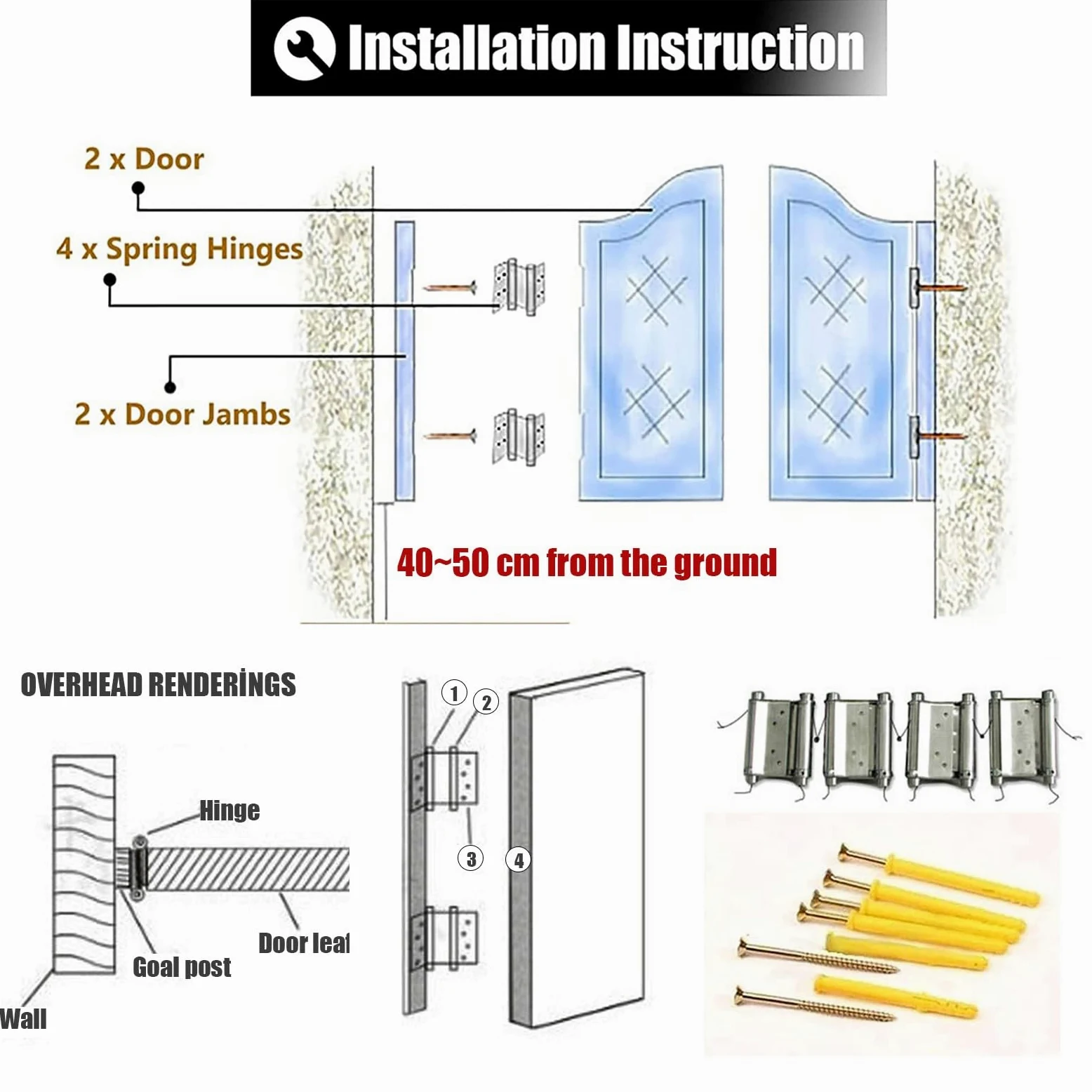 Caffè Bar Saloon Door, Porta Oscillante Interno in Legno, Porte a Mezza Vita per Cucina, Casa, Scale, Camera da Letto, Corridoio (Dimensioni: 80x70cm/31.49x27.55in)