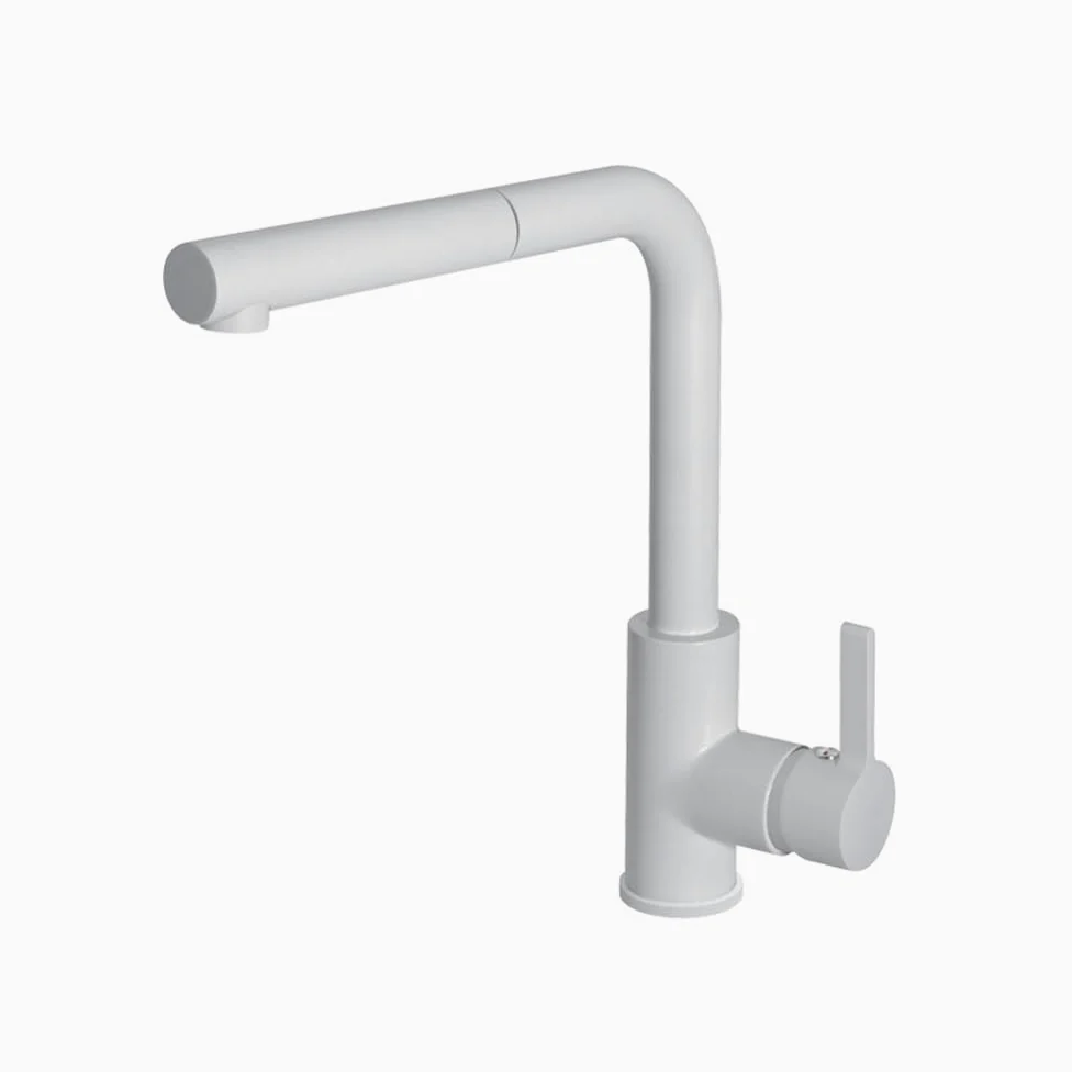 Rubinetto Miscelatore Cucina monocomando doccetta estraibile Bianco QMHC02BI