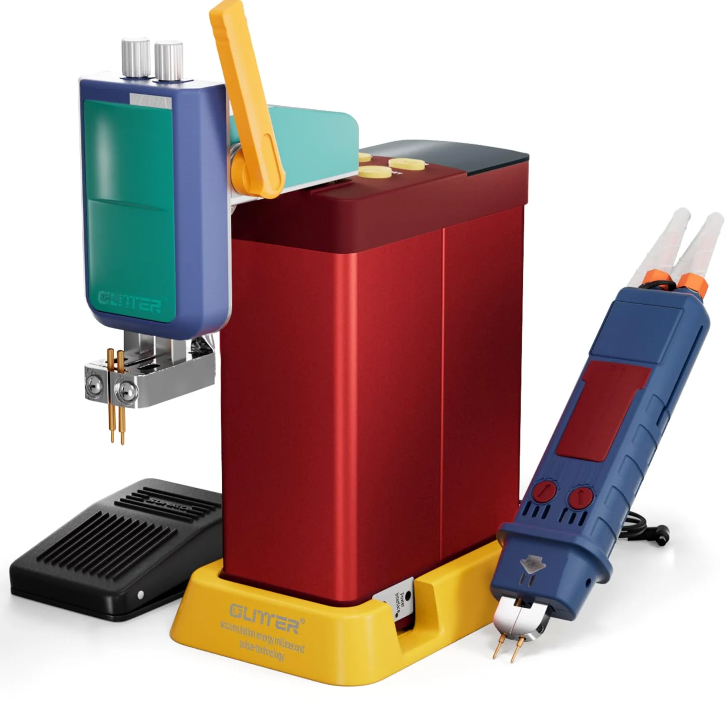 GLITTER 801D Saldatrice a Punti per Batterie, 14500W 2500A, Saldatrice a Impulsi con Condensatore per Riparazione Batterie al Litio 18650, 100-240V