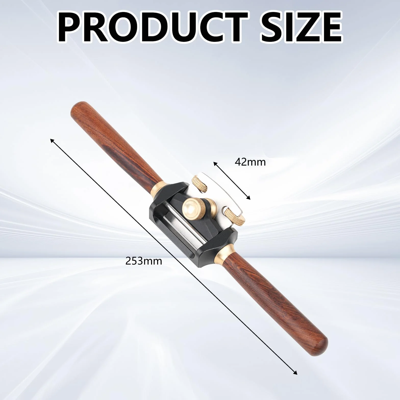 Pialla a Mano, Pialla da Taglio per Legno Strumento Manuale per Rifinitura Regolabile 210 mm Lmpugnatura in Palissandro Larghezza lama 42 mm Acciaio Inossidabile 440C