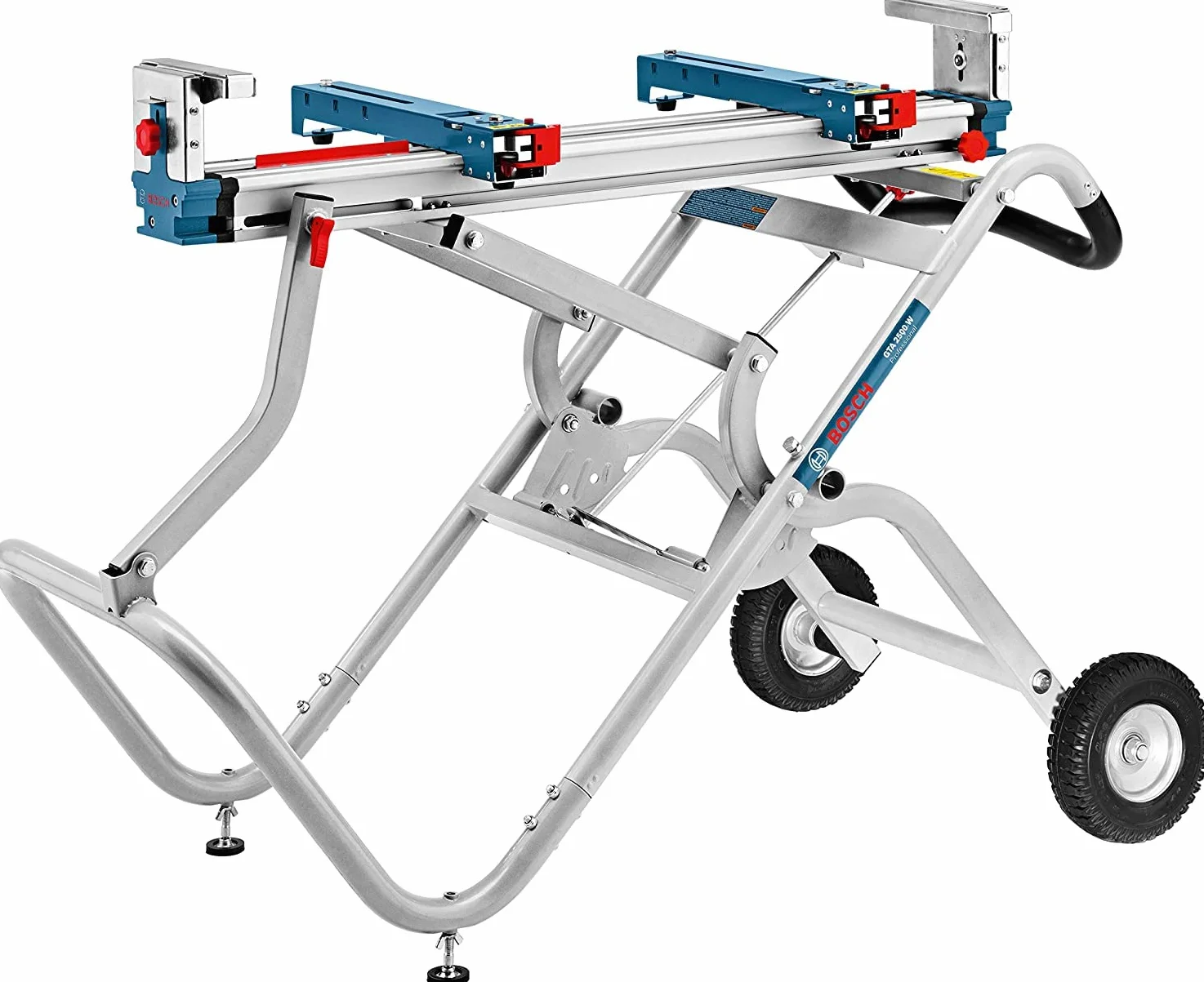 Bosch Professional Banco da lavoro e da trasporto GTA 2500 W per troncatrici radiali (lunghezza 1.044 mm, lunghezza con prolunga 2.504 mm, peso 34,8 kg, incl. supporto macchina)