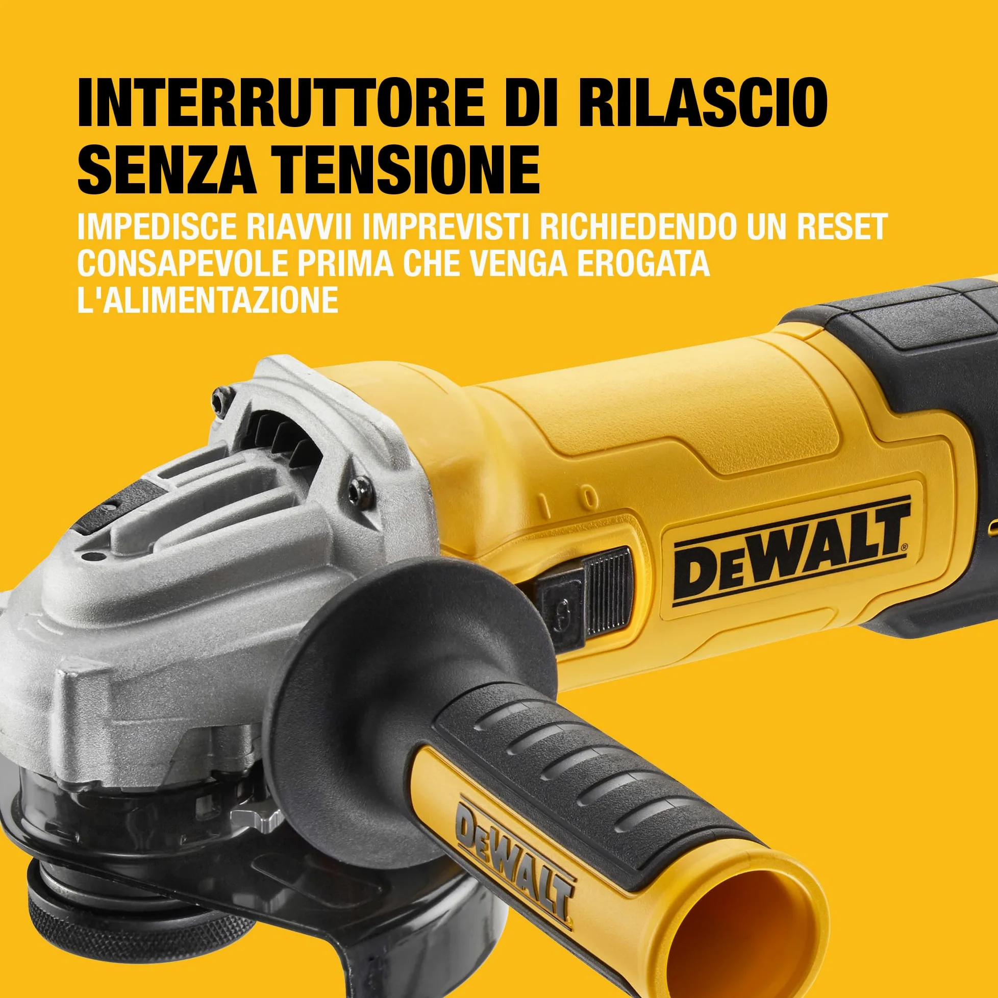 DEWALT 1500W 125mm Smerigliatrice Angolare a Velocità Variabile con Interruttore No-Volt - Kit di Levigatura, DWE4257KT-QS
