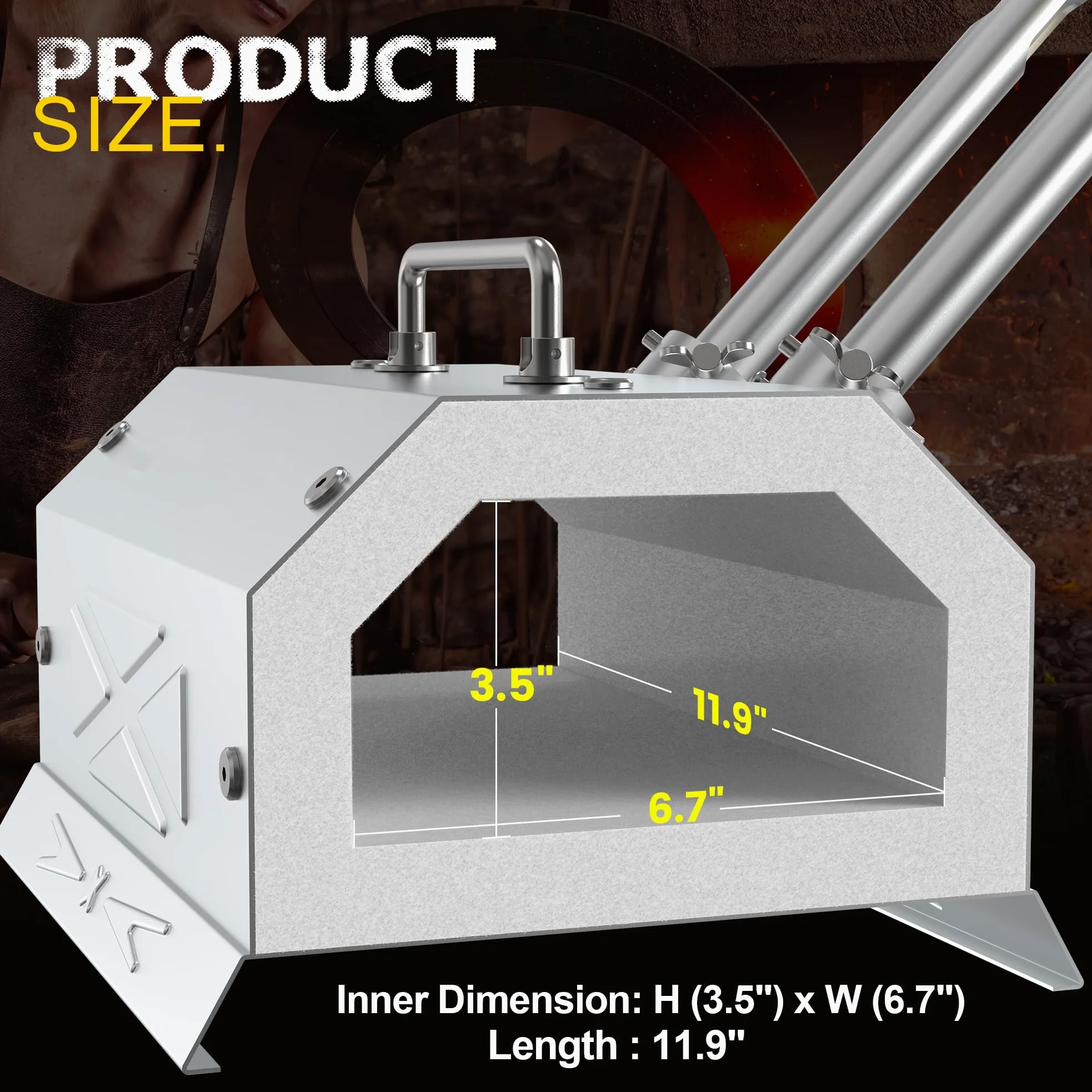 Nelyrho Propano, kit di forgia fabbro con 30 PSl Requlator, in acciaio inox, per fabbro e fabbricazione di coltelli (2 bruciatori)