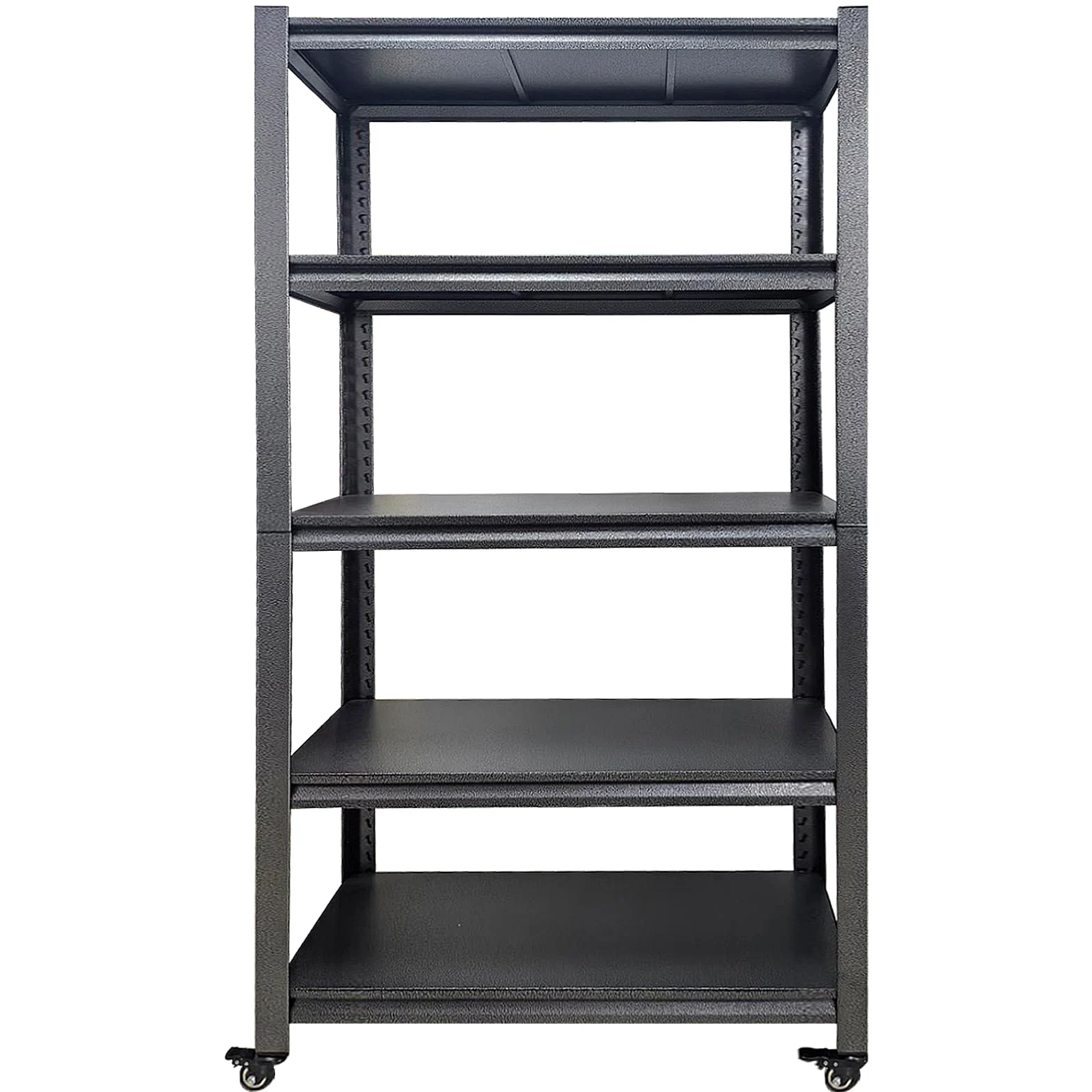 Scaffali Metalliche Scaffalature a 5 Ripiani con Ruote,Scaffale da Garage alto 1.8 metri,Scaffalatura Garage,Facile da Montare,Adatto per Garage,Officine e Capannoni(Size:90x40x183cm)