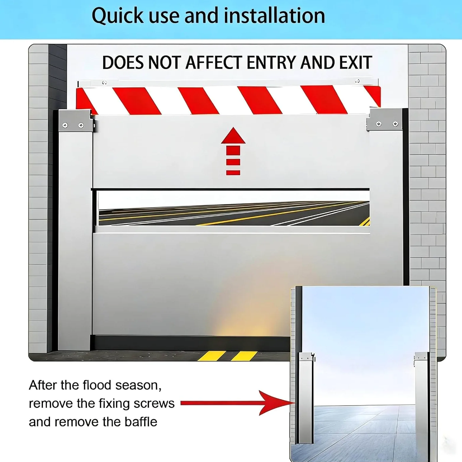 Alluminio Paratia Antiallagamento L 109cm * H 20cm Barriera Contro Le Inondazioni Riutilizzabile Barriera Antiallagamento Cancello Garage Porta Barriera di Protezione Contro Le Inondazioni