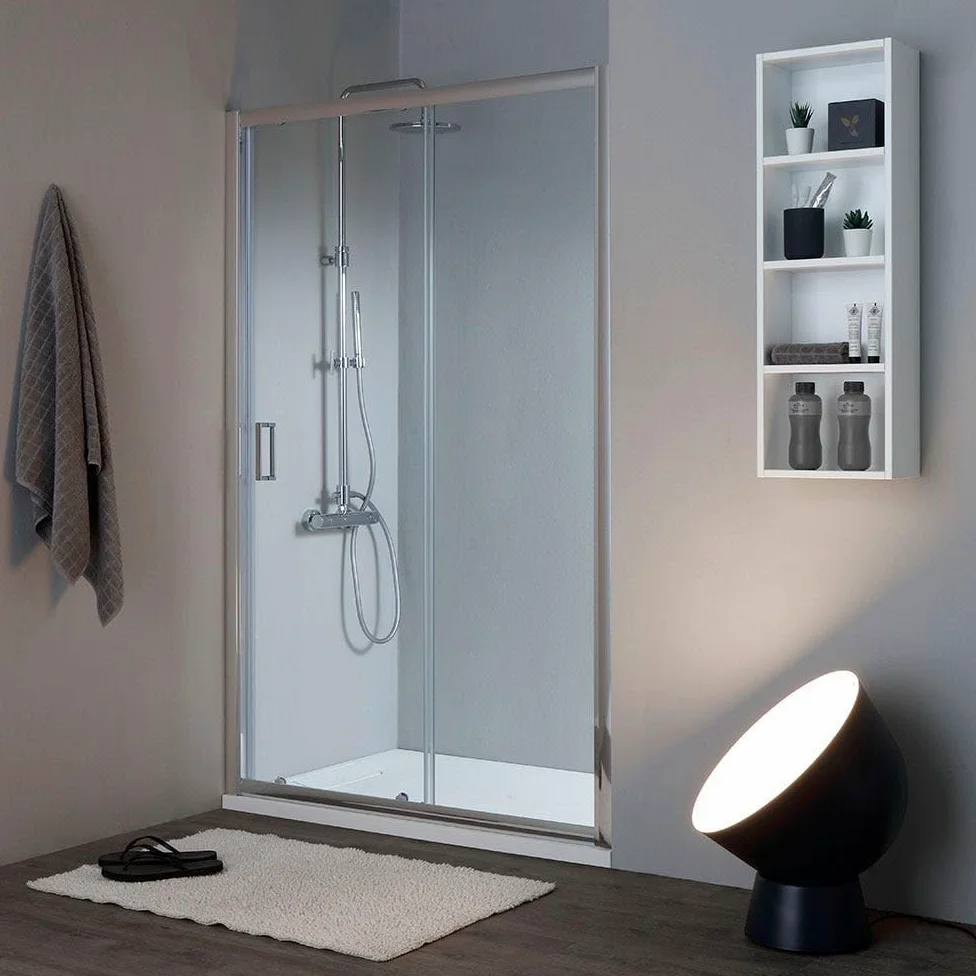 Kiamami Valentina - Porta Doccia Nicchia Scorrevole 110 Cm Cristallo Trasparente | New Giada