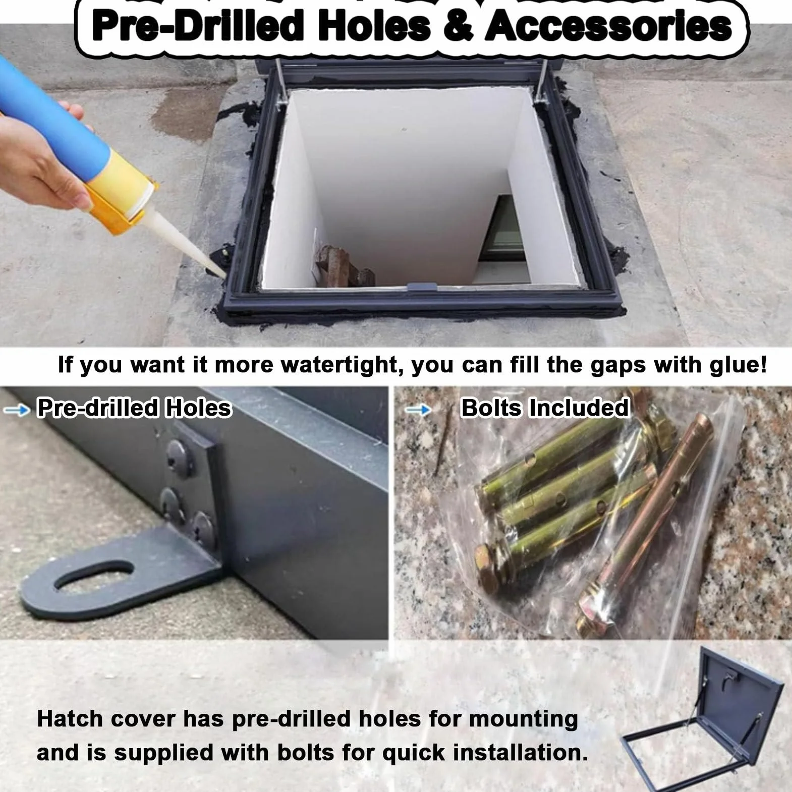 Botola di accesso al tetto dell'edificio per manutenzione, riparazioni e installazioni, piastra di copertura per botola sul tetto, porta di sicurezza in acciaio zincato, pannello,85x85cm