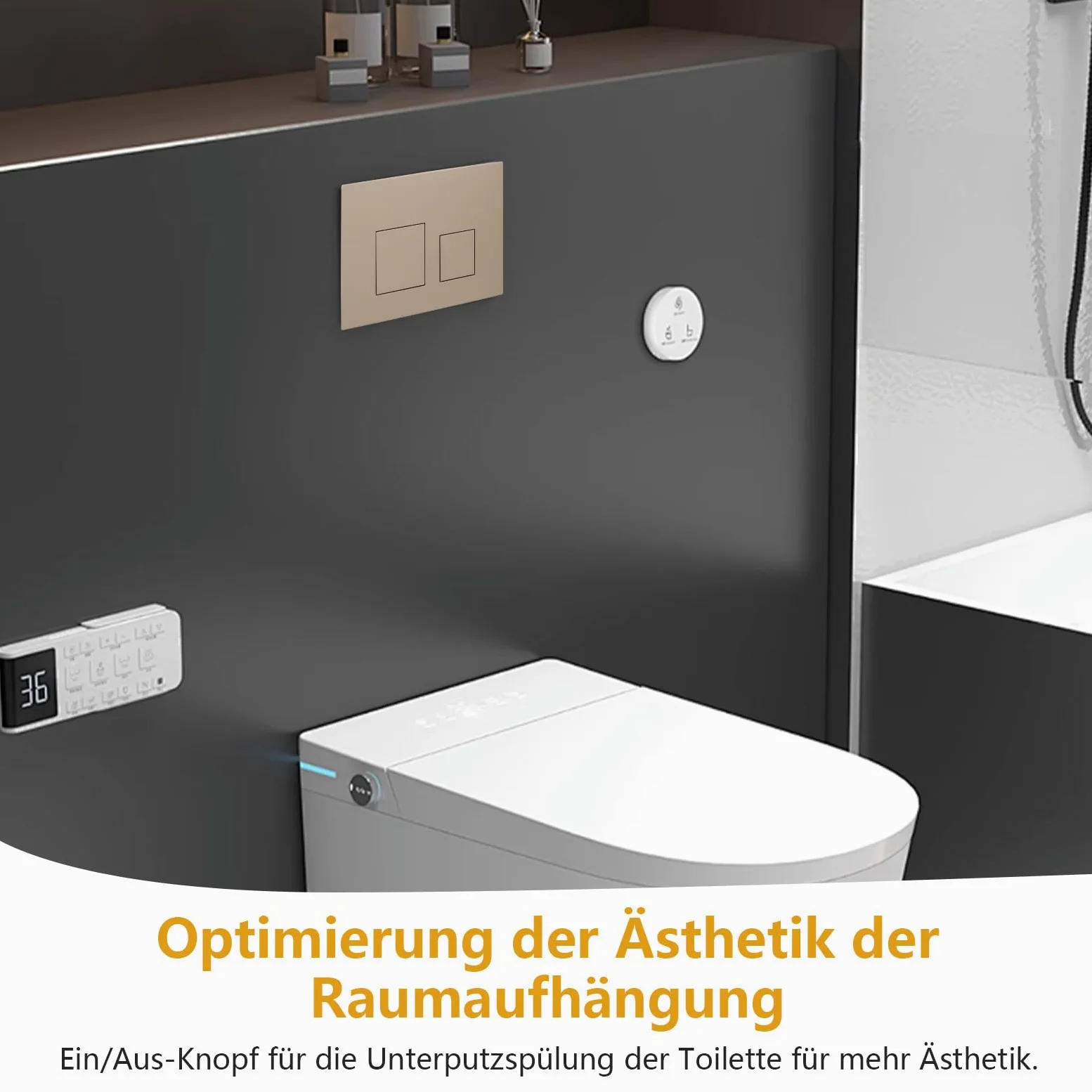 ACESOME Placca di comando per WC Compatibile con Geberit sigma01 sigma10 sigma20 sigma21 sigma30 sigma50 sigma60 Placca di comando in plastica per sciacquone a 2 modalità (Khaki)