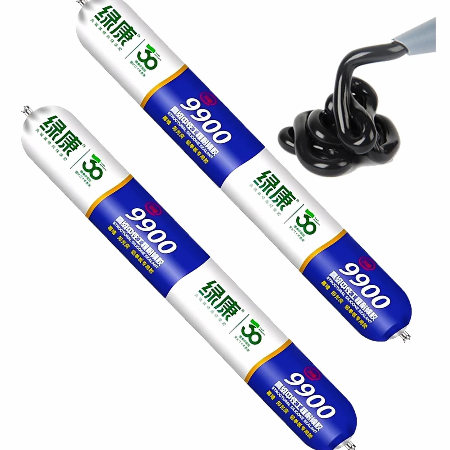 9900 Silicone Waterproof Sealant, Clear Multipurpose Caulk for Roof & Wall Cracks, UV Heat Resistant, Indoor Outdoor Use for RV Gutter Tile Stone (Black,2Pcs)